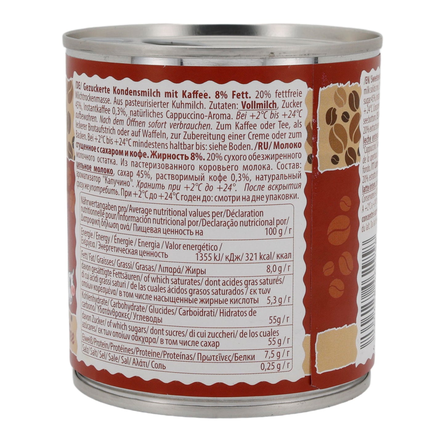 Latte condensato zuccherato | Prodotto lattiero-caseario | Con caffè | Lattina da 397 g