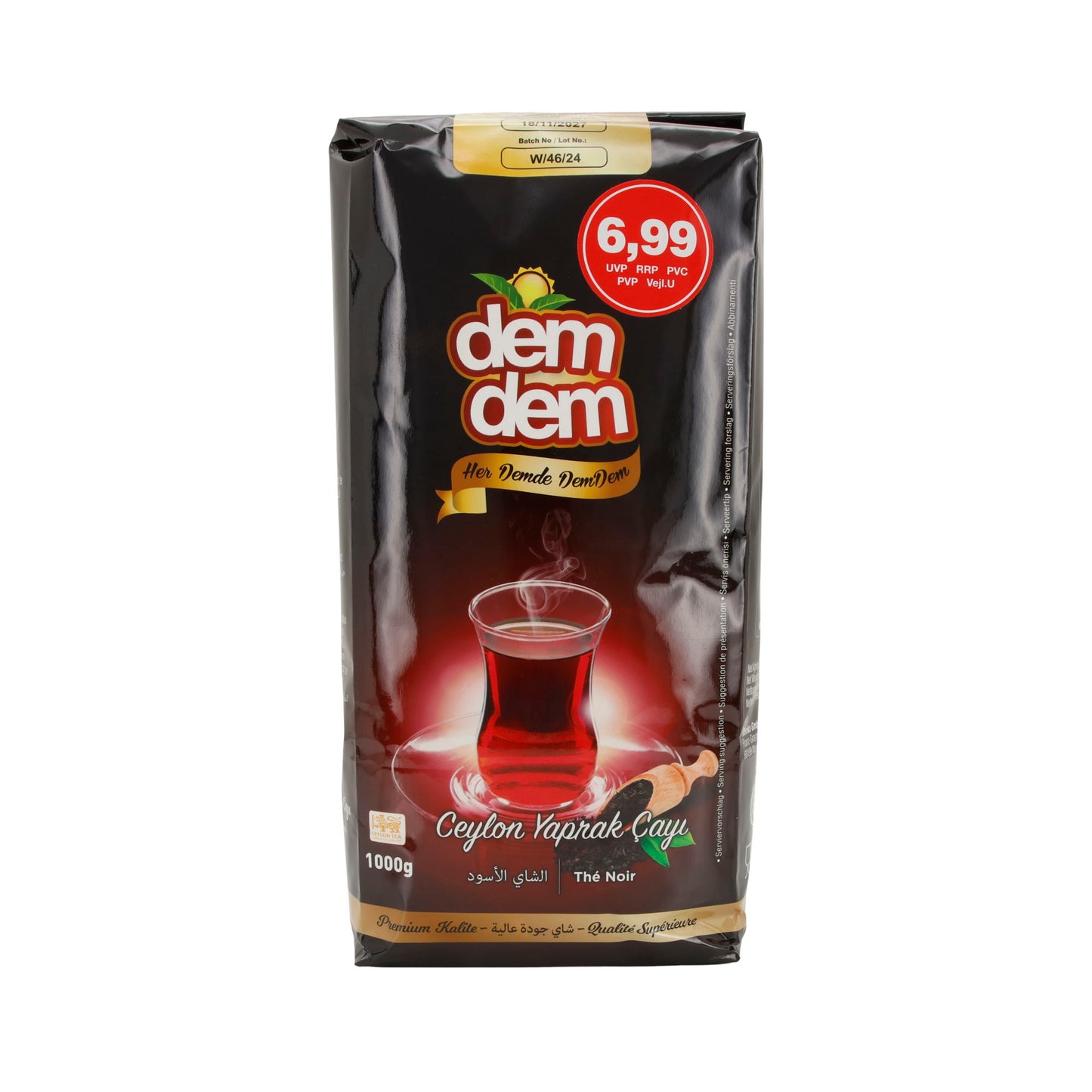Ceylon Schwarzer Tee Dem Dem | Schwarz-Tee | Loser Blatttee | 1000 g