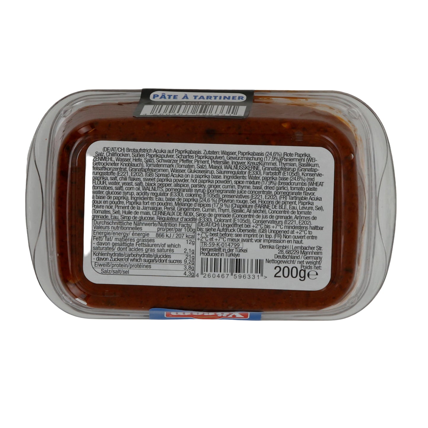 Brotaufstrich Yörem Acuka | Brotaufstrich | Würziger Paprika-Walnuss-Aufstrich | 200 g