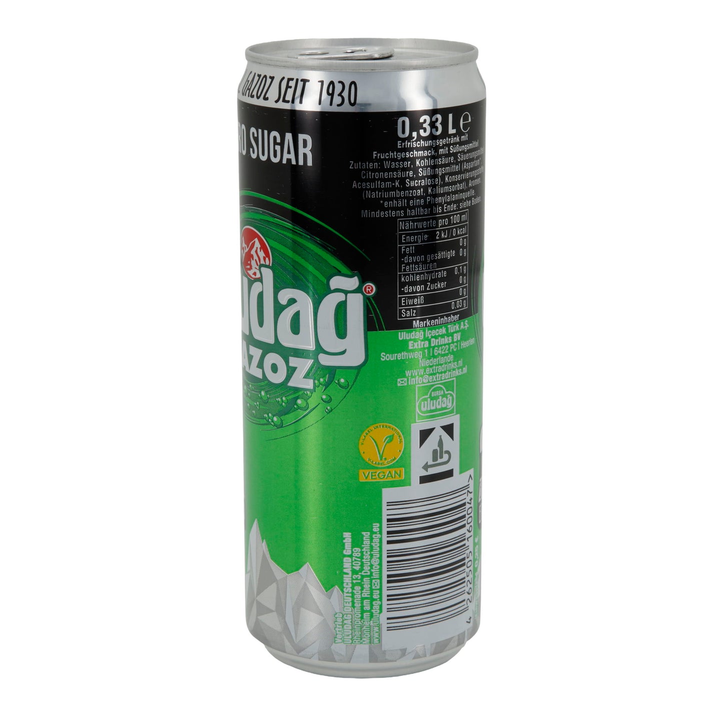 Frisdrank Uludağ Gazoz Zero Sugar | Drank | suikervrij met fruitsmaak | 330 ml