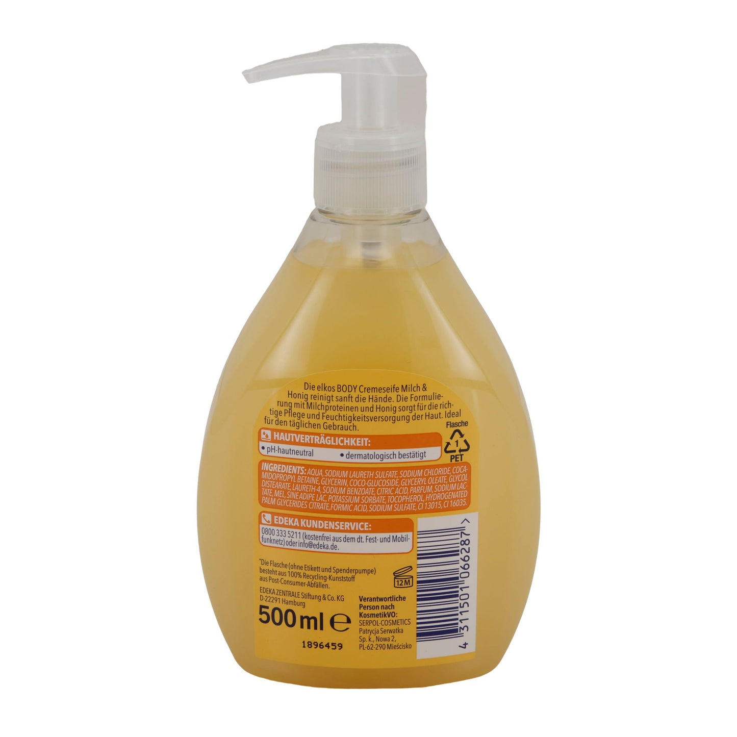 Cremeseife elkos BODY | Melk & Honing | 500 ml