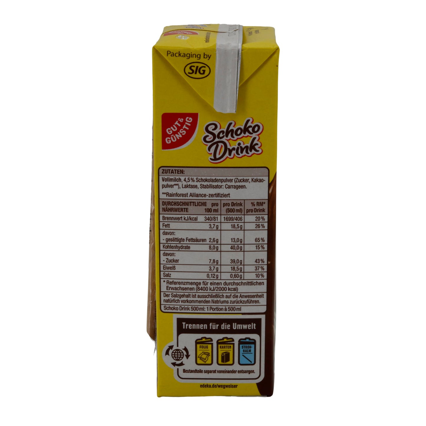 Drink Gut & Günstig Boisson Chocolatée | Boisson | Plaisir intense de cacao | 500 ml