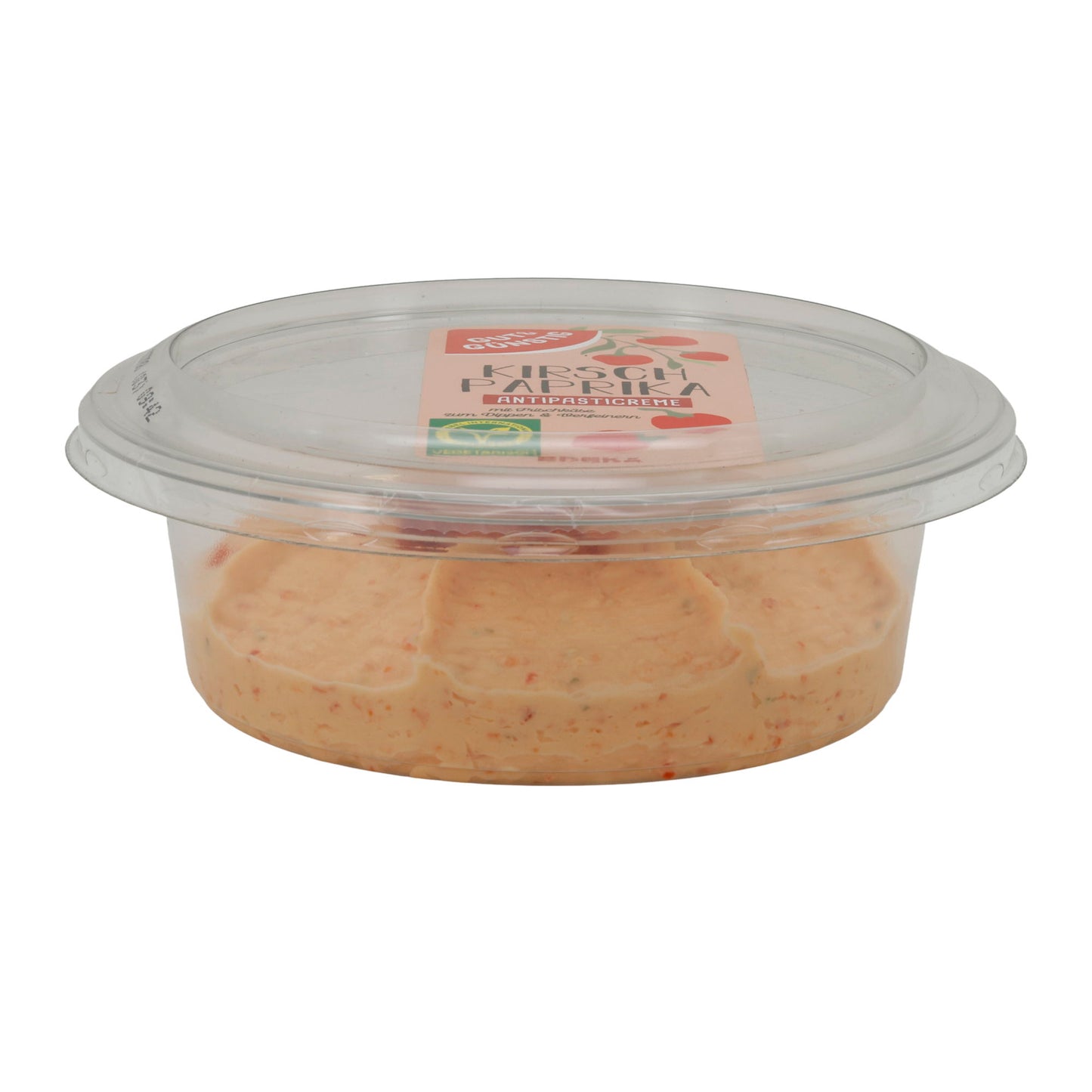 Creme Gut & Günstig Kirschpaprika Antipasti-Creme | Crema di formaggio fresco piccante | Delicata nota di paprika | 150 g