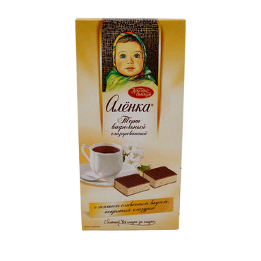 Waffeltorte Alenka | Gebäck | knuspriges Gebäck mit cremiger Füllung und Glasur | 250 g Krasny Oktyabr