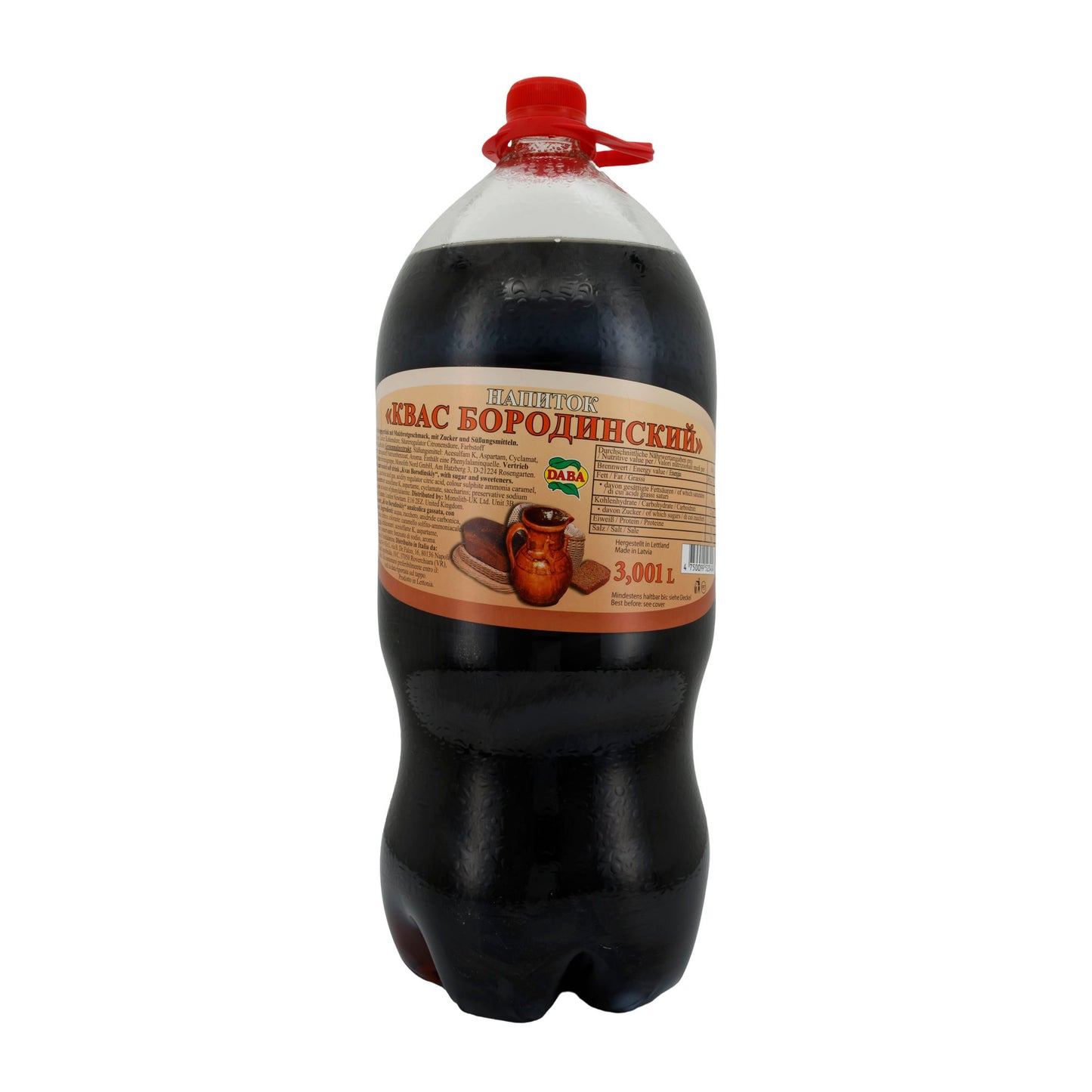 Getränk DABA | Borodinsky Kvass | Fermentiert, Roggenbrot | 3 L