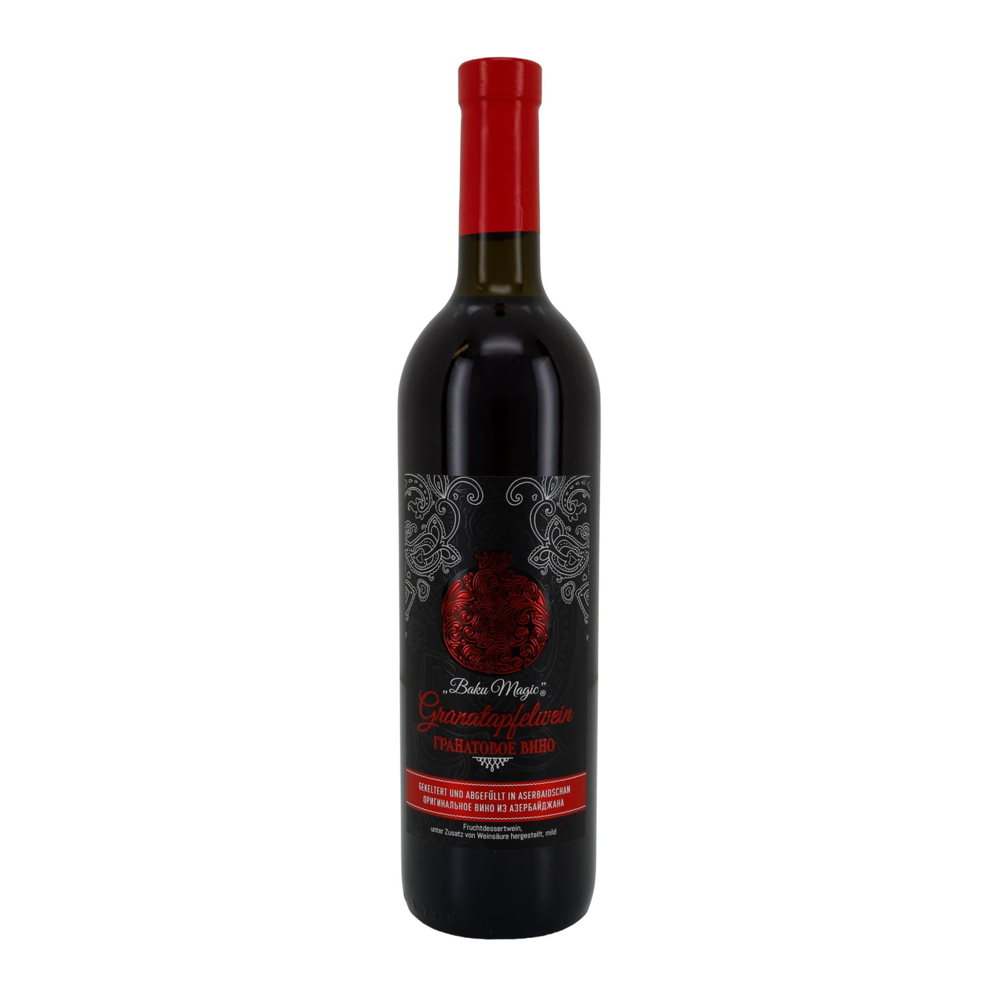 Granaatappelwijn Baku Magic | Fruitwijn | uit Azerbeidzjan | 0,75 l fles (rode capsule)