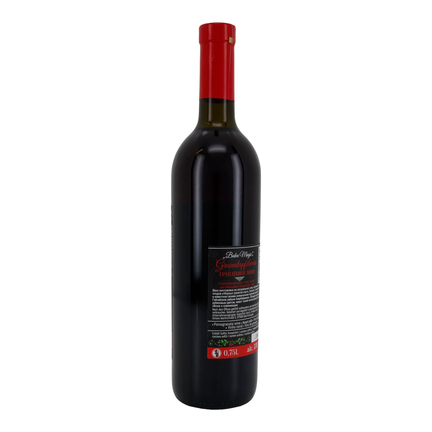Granaatappelwijn Baku Magic | Fruitwijn | uit Azerbeidzjan | 0,75 l fles (rode capsule)