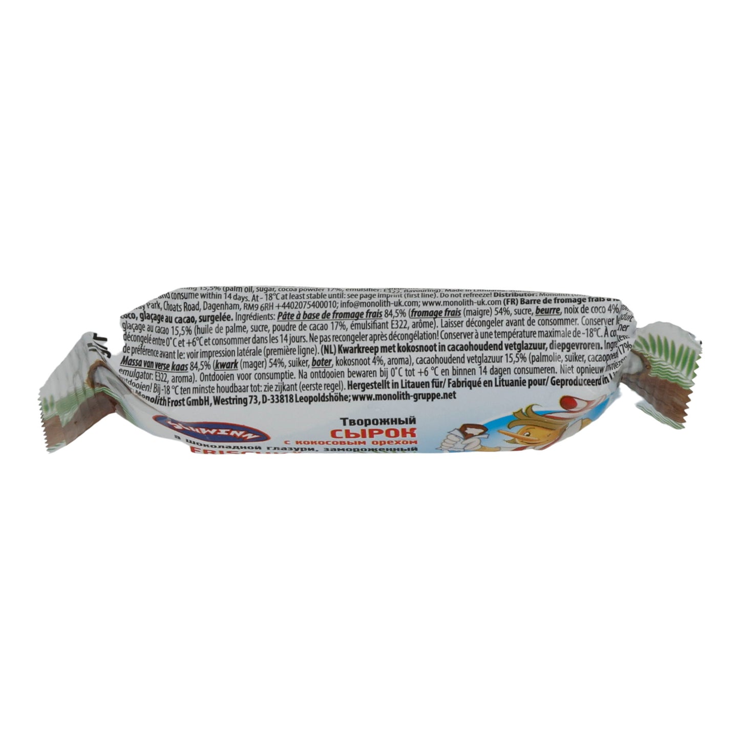 Barretta di formaggio fresco Schwinn | Con cocco | Surgelata | 45 g