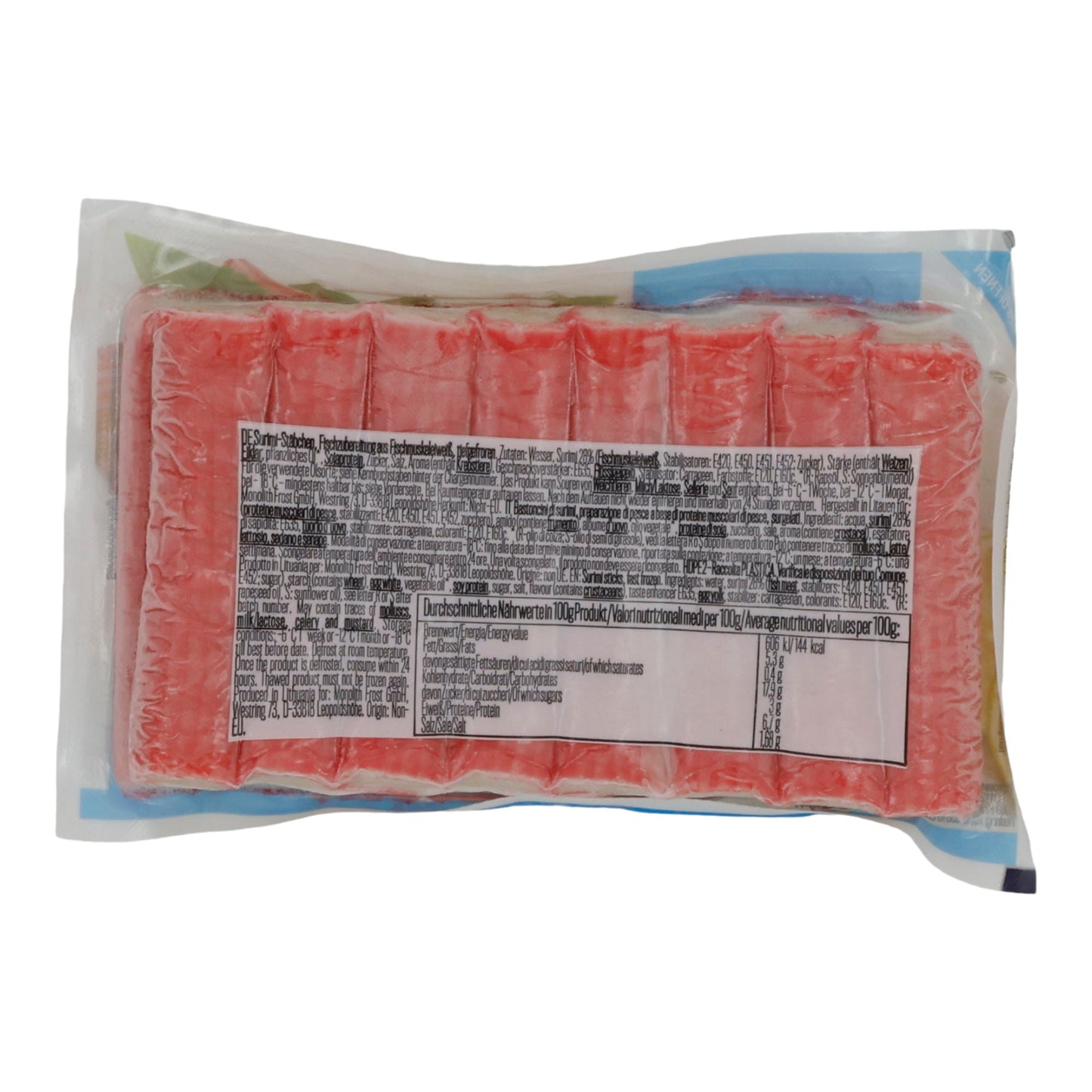 Surimi Vici | Surimi-Stäbchen | Verzehrfertig, Fischmuskeleiweiß | 250 g MONOLIHT