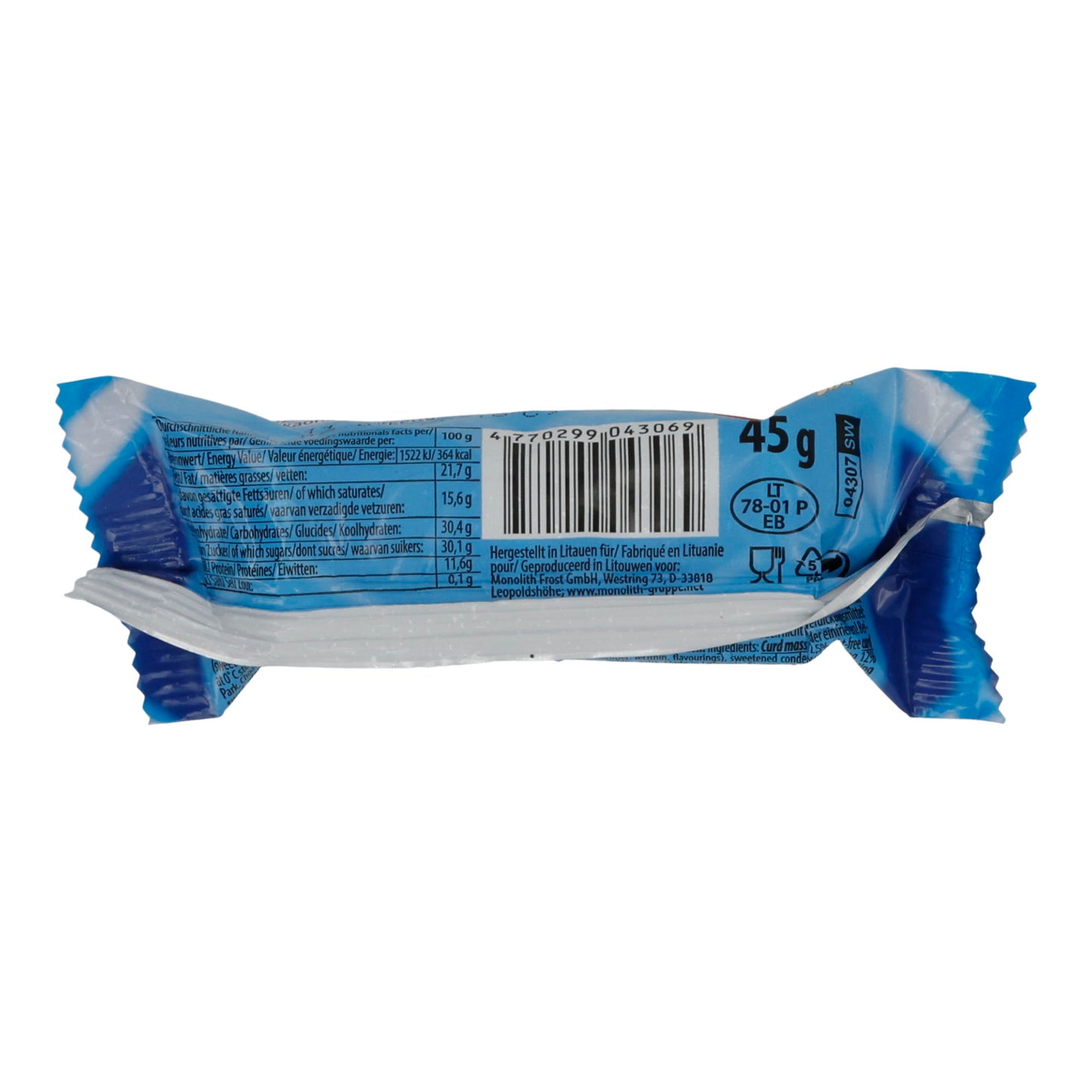 Käse Schwinn | Barrette di formaggio fresco con latte condensato | Cremoso con ripieno di latte dolce, glassa | 45 g
