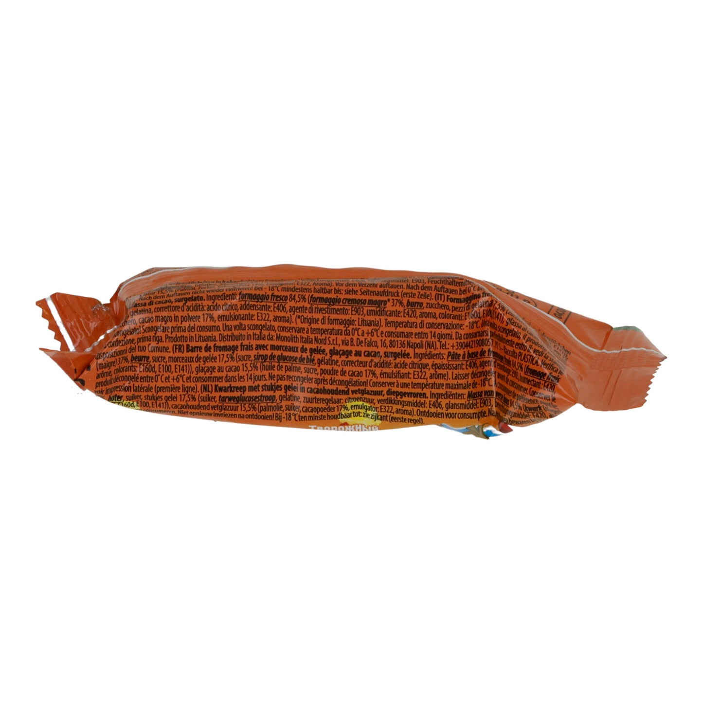 Barretta di formaggio fresco Schwinn | Con pezzetti di gelatina | Snack di formaggio congelato con ripieno colorato e copertura di cioccolato | 45 g