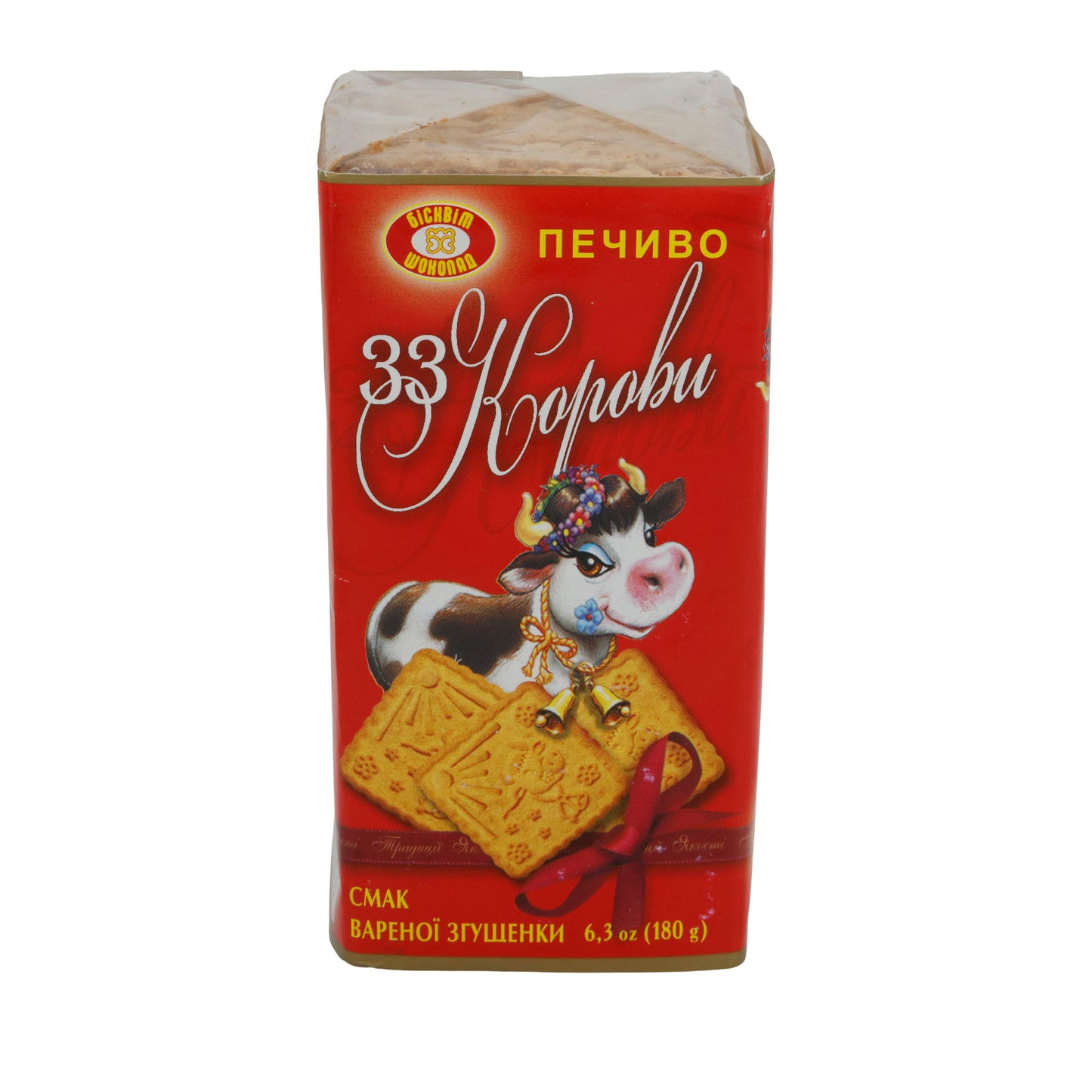 Biscotti Biskvit Cioccolato | 33 Korovy | Con gusto di caramello dall'Ucraina | 180 g