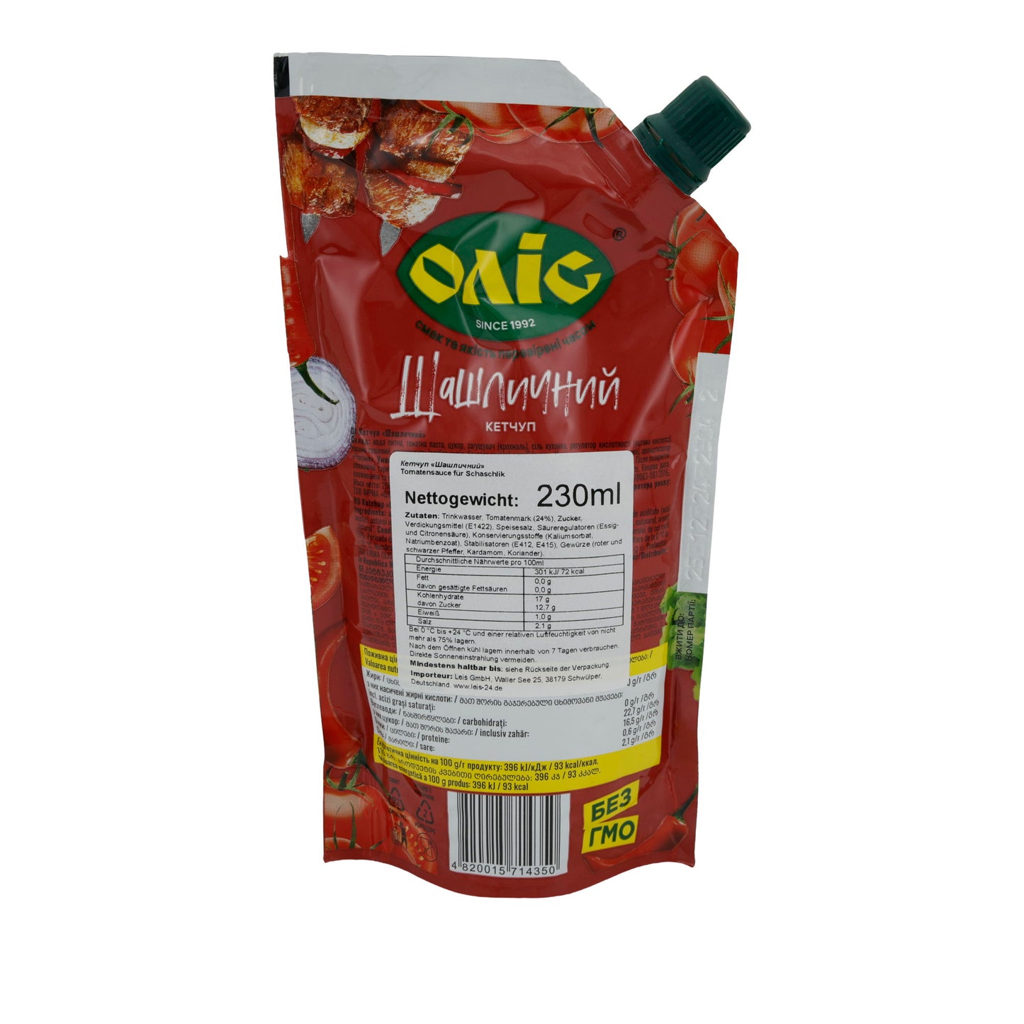 Ketchup Olie | Voor Schaschlik | Pittig-zoete smaak uit Oekraïne | 250 g