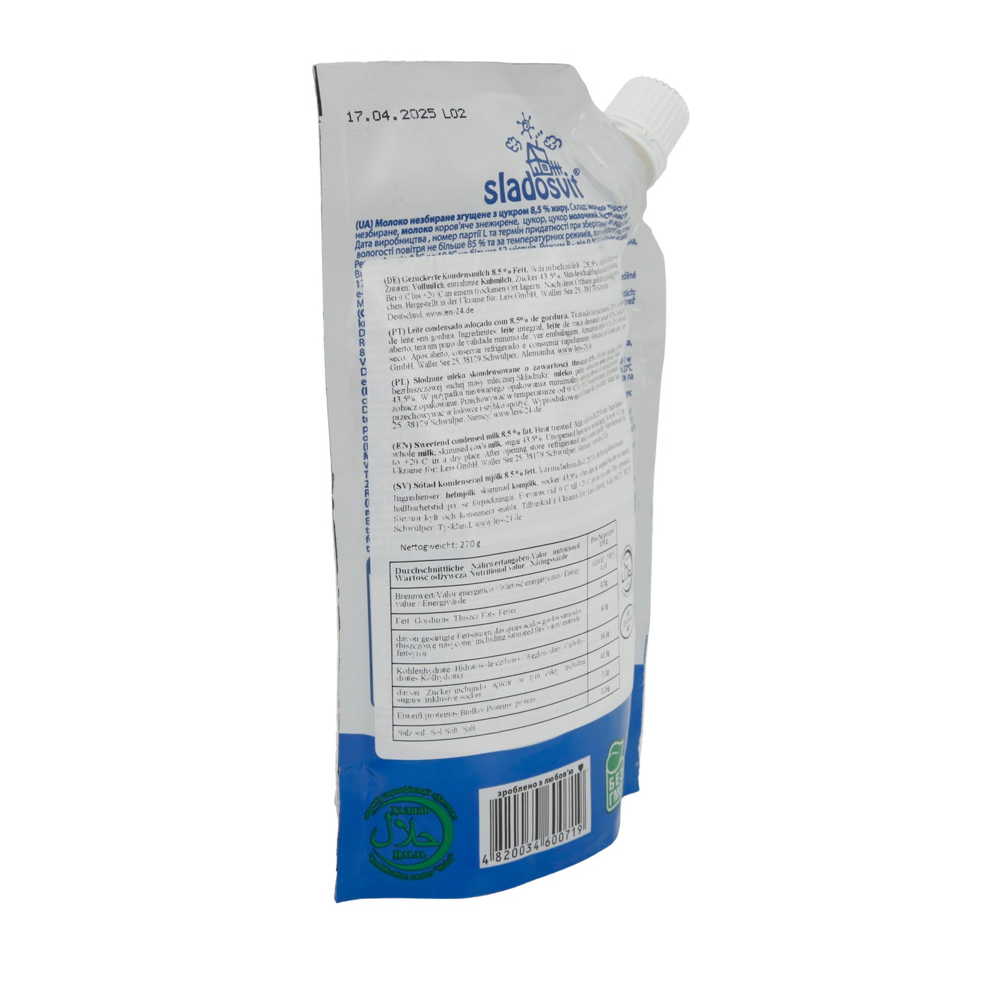 Gezoete Gecondenseerde Melk Sladosvit | Gecondenseerde Melk | Ideaal voor desserts en koffie | 270 g