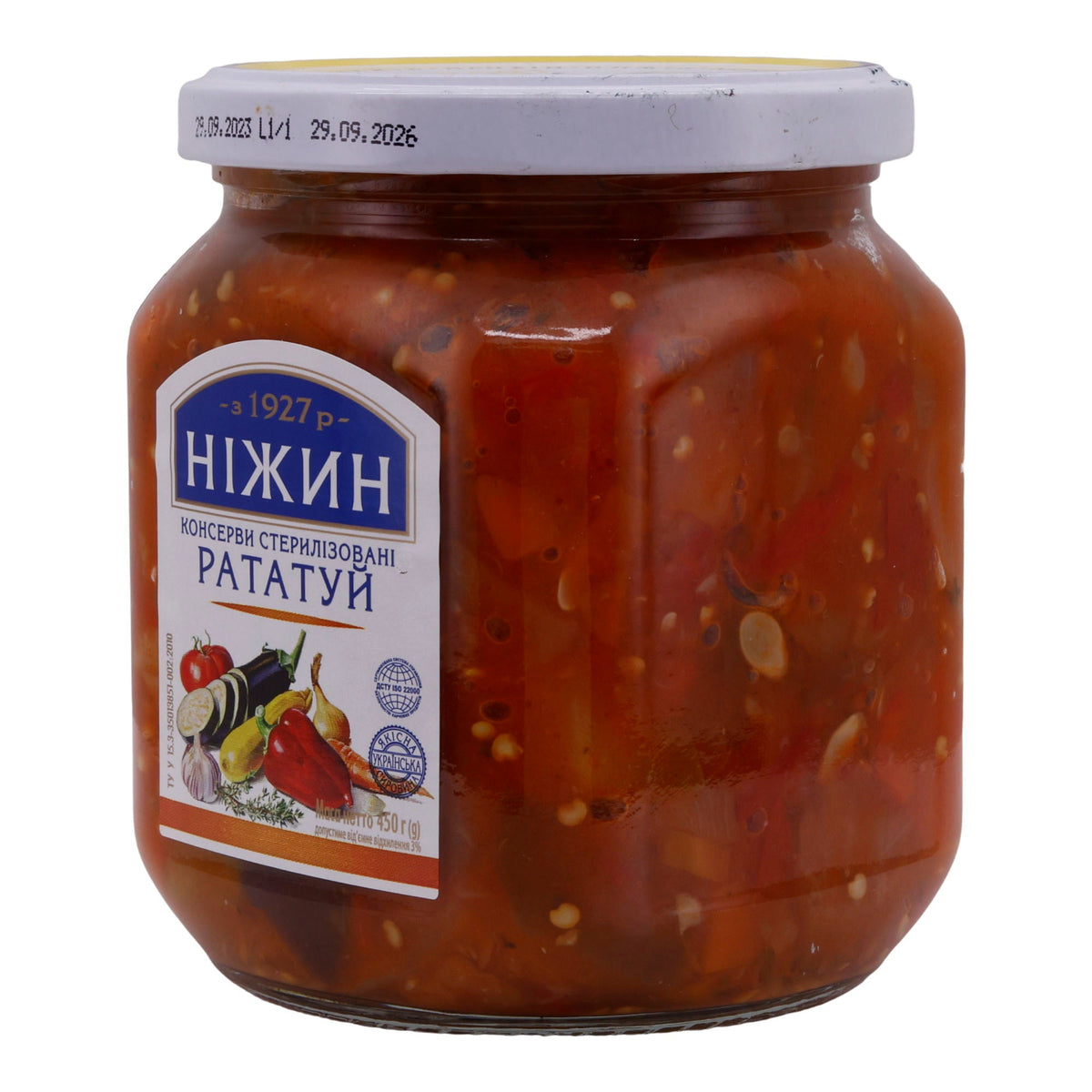 Ratatouille Gemüsemischung NIZHYN | Sterilisiertes Produkt | Aus frischem Gemüse | 450 g NEZHIN