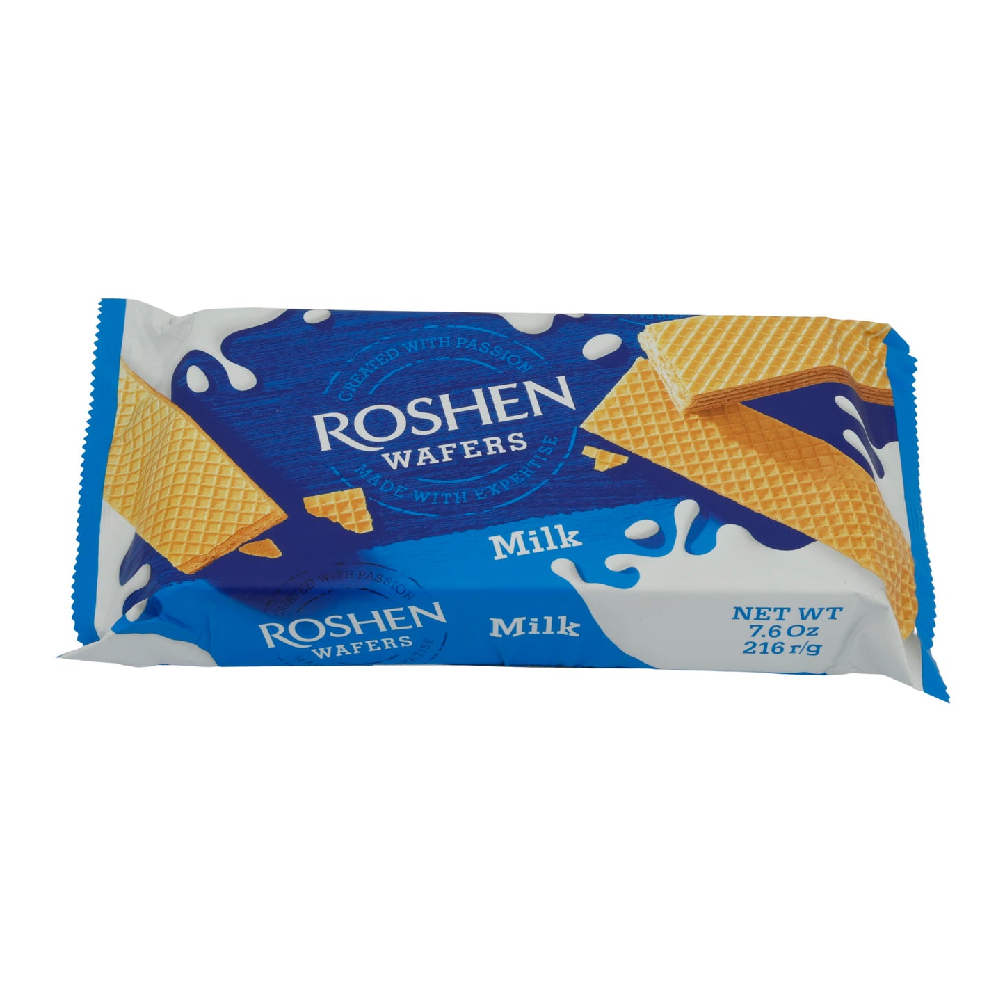 Waffle al latte Roshen | Biscotti | Con ripieno cremoso al latte | Confezione da 216 g