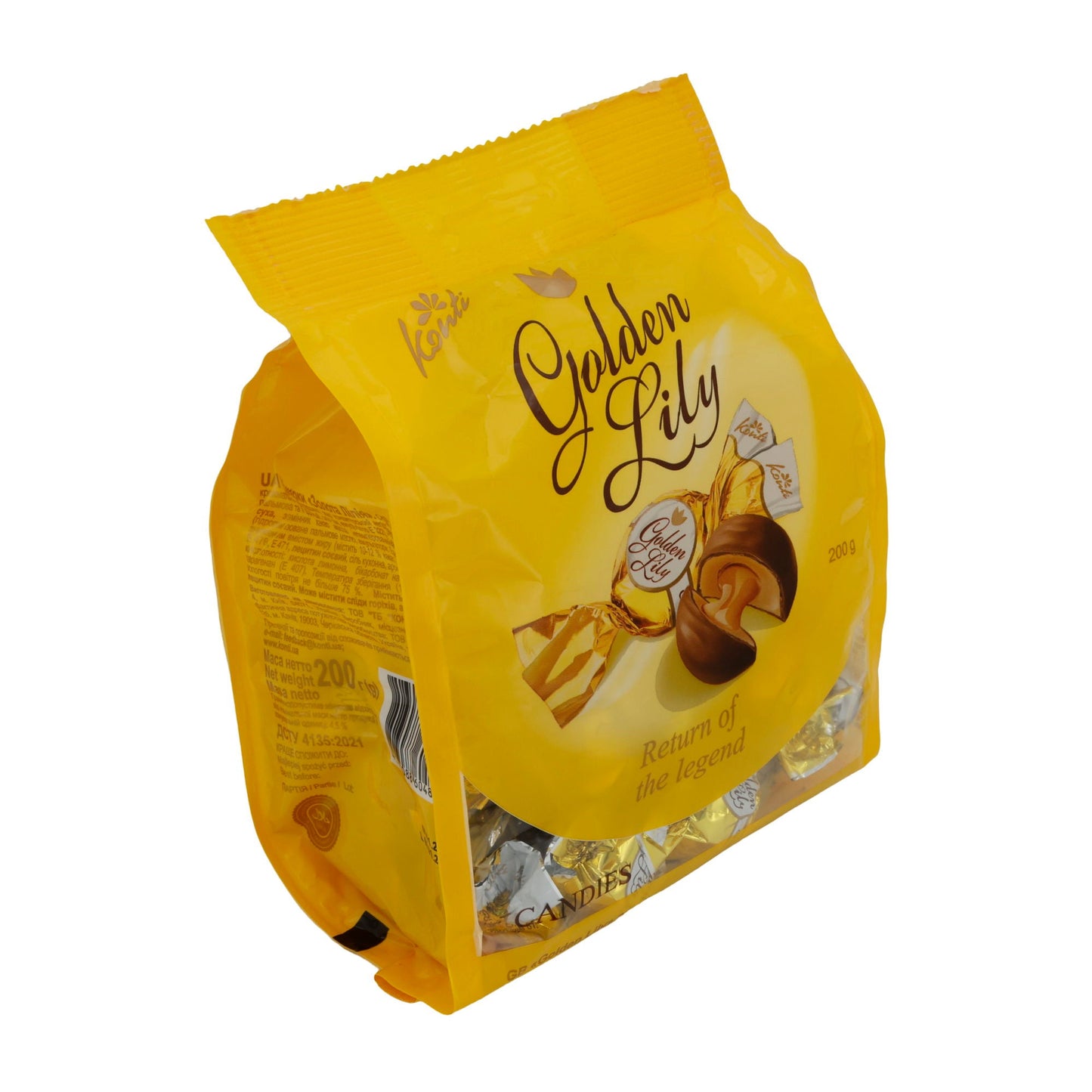 Toffees Golden Lily | Süßigkeit | Zartschmelzend, mit Milchfüllung | 200g Konti
