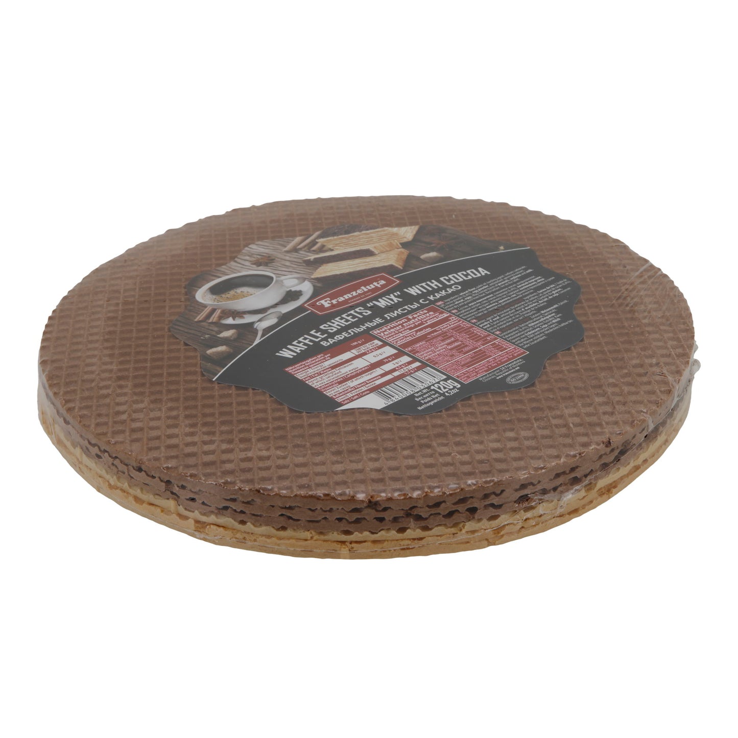 Franzeluta | Waffel yaprakları „Karışık“ kakao ile | renkli | yuvarlak | 120 g