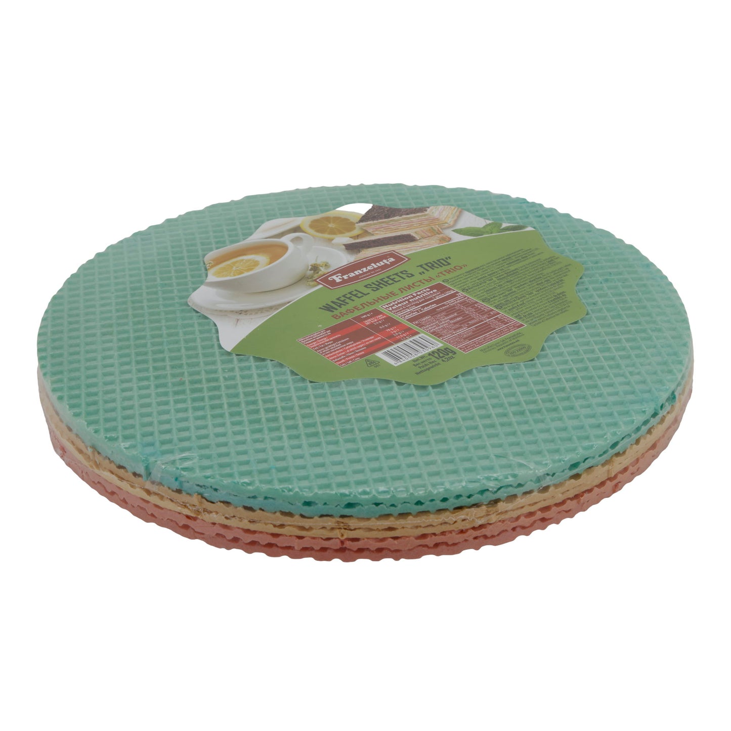 Franzeluta | Waffelblätter „Trio“ | renkli | yuvarlak | 120 g