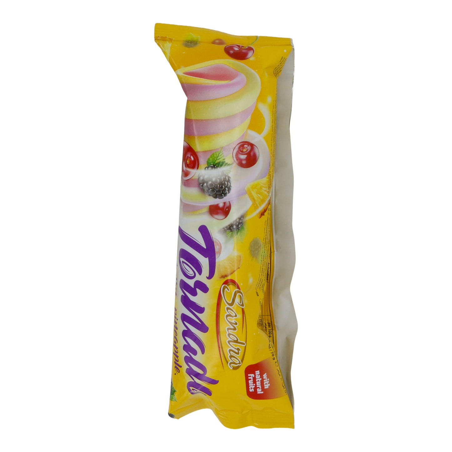 Eis Sandra | Tornado Ananas-Ciliegia | Gelato alla frutta su stecco, effetto spirale | 70 g / 120 ml