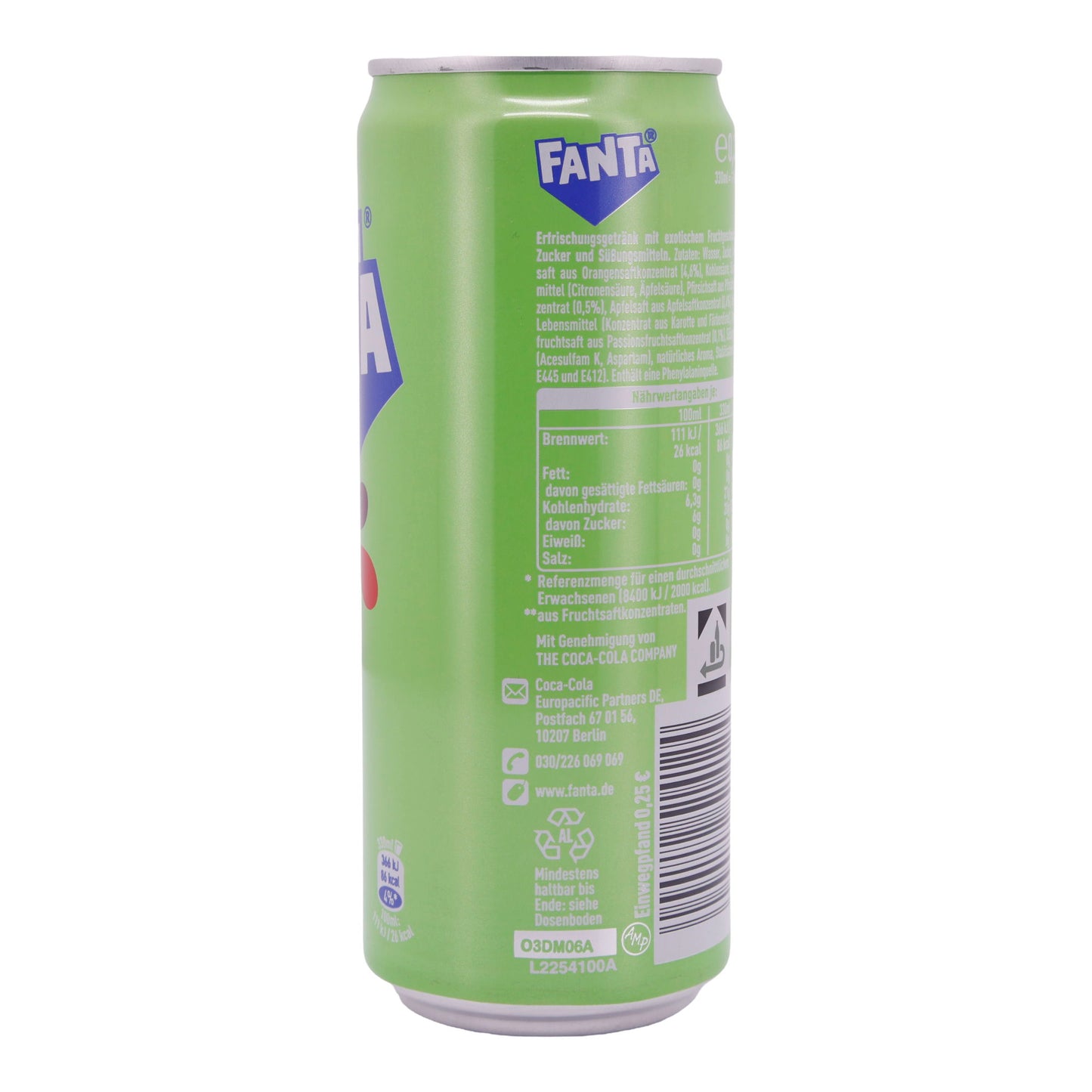 Erfrischungsgetränk Fanta Exotic | Getränk | tropischer Fruchtgenuss in Dose | 0,33 l