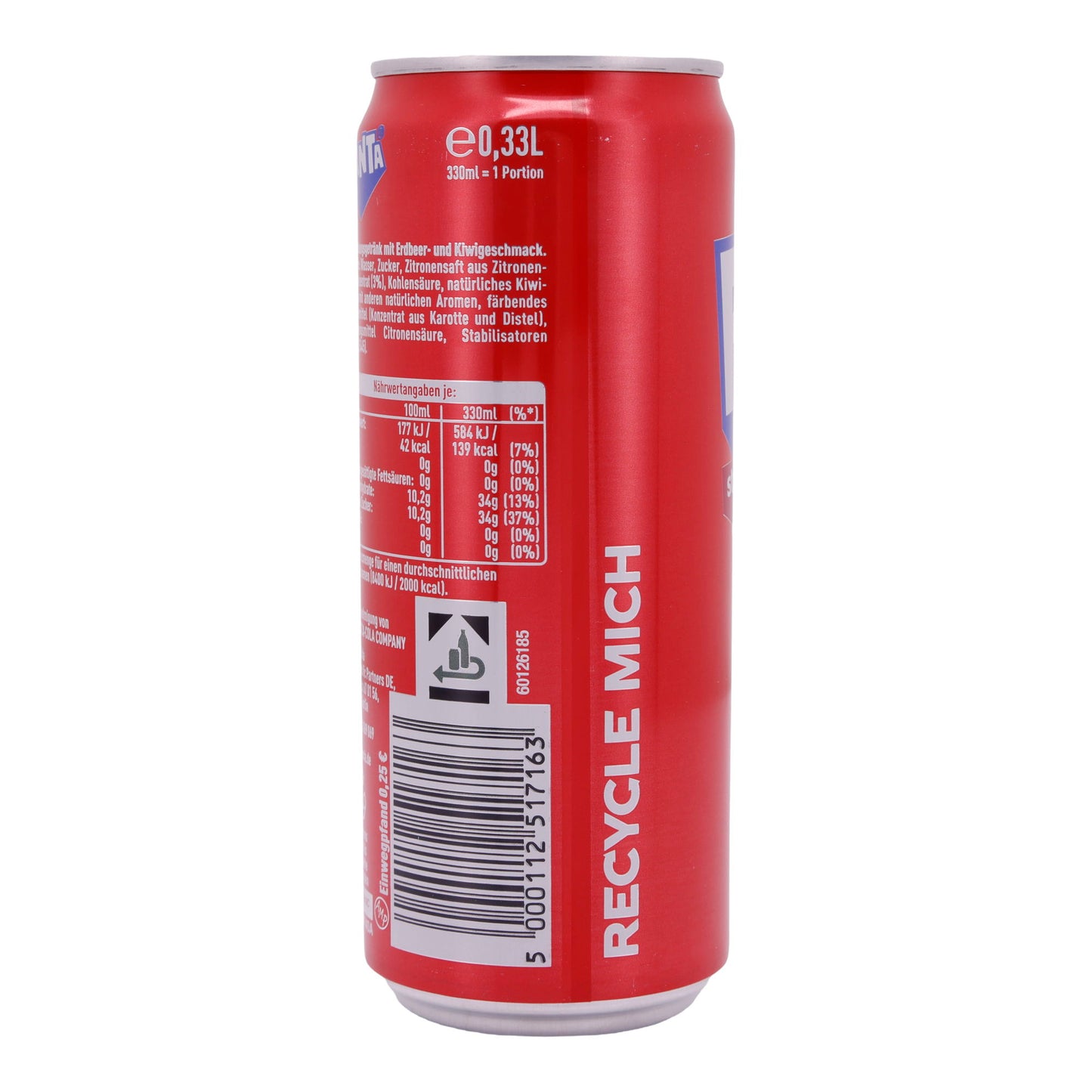 Erfrischungsgetränk Fanta | Strawberry Kiwi | Mit Erdbeer- und Kiwi-Geschmack | 330 ml