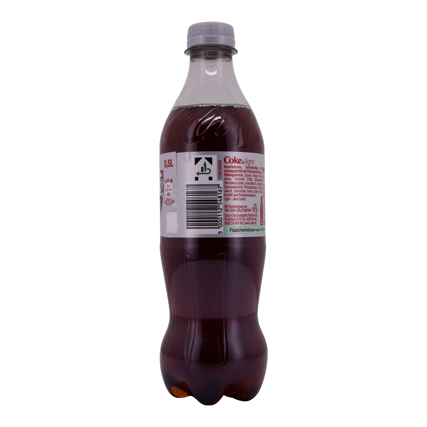 Erfrischungsgetränk Coca-Cola | Light | Ohne Zucker, klassischer Geschmack | 0,5 L