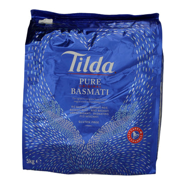 Reis Tilda | Pure Basmati Reis | Aromatischer Langkornreis für vielseitige Gerichte | 5 kg TILDA