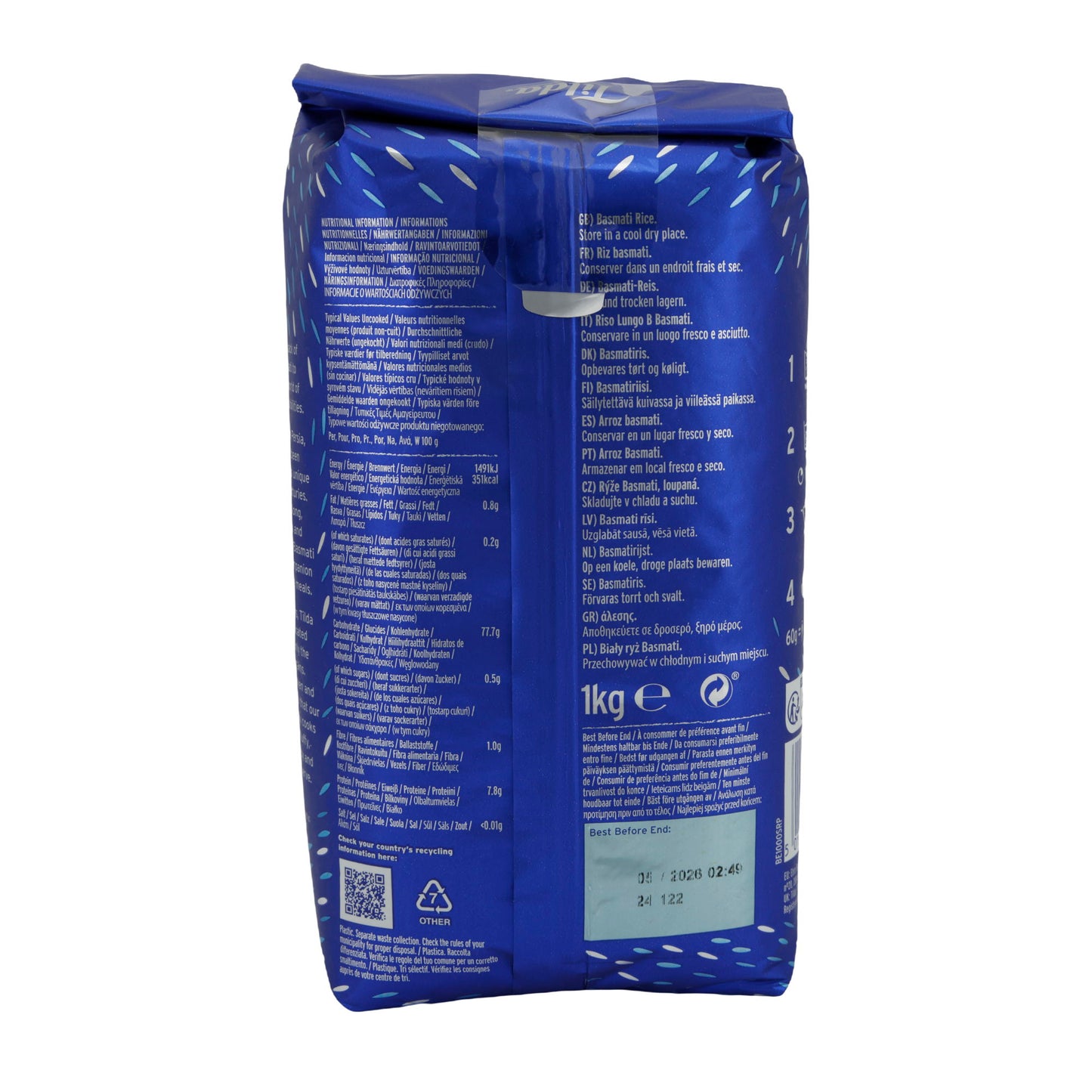 Riz Tilda | Riz Basmati Pur Original | Aromatique, sans gluten, parfait pour des plats raffinés | 1 kg