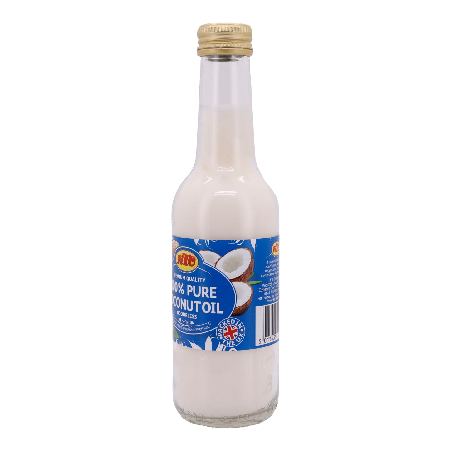 Kokosolie KTC | 100% Pure Kokosolie | Hoogwaardig, geurloos | 250 ml