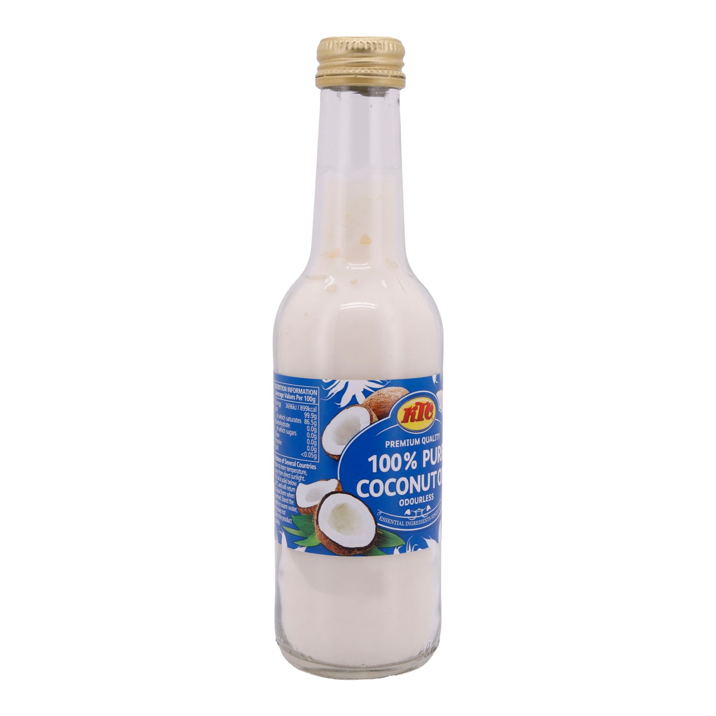Kokosolie KTC | 100% Pure Kokosolie | Hoogwaardig, geurloos | 250 ml