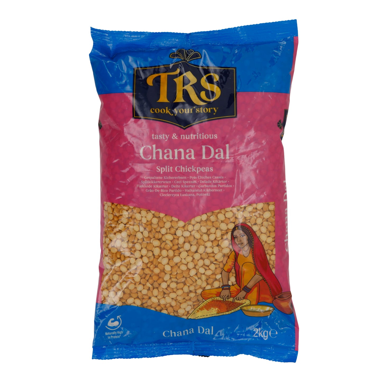 Kikkererwten TRS Chana Dal | gespleten (Split Chickpeas) | Peulvruchten | 2 kg verpakking