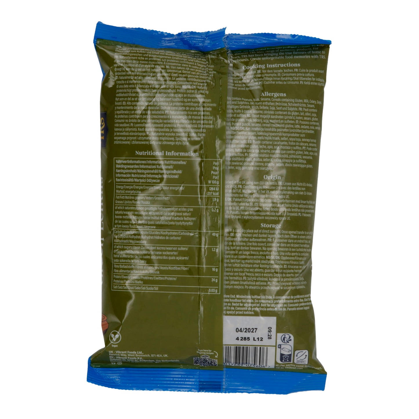 Grüne Linsen TRS Green Lentils | Nussige Note | Hülsenfrüchte | 500 g