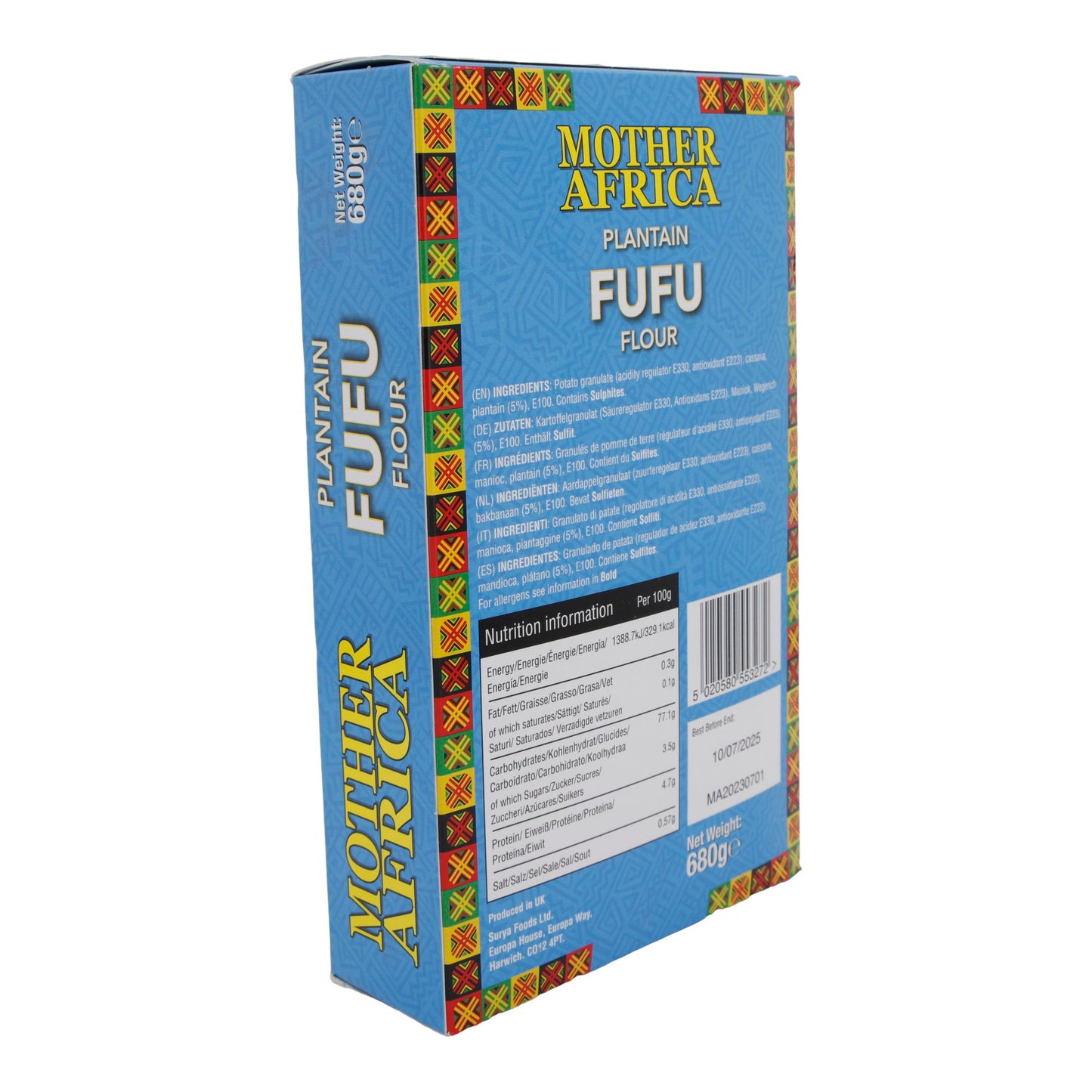 Plantain Fufu Flour Mother Africa | Glutenfreies Mehl | Für Fufu-Zubereitung | 680 g