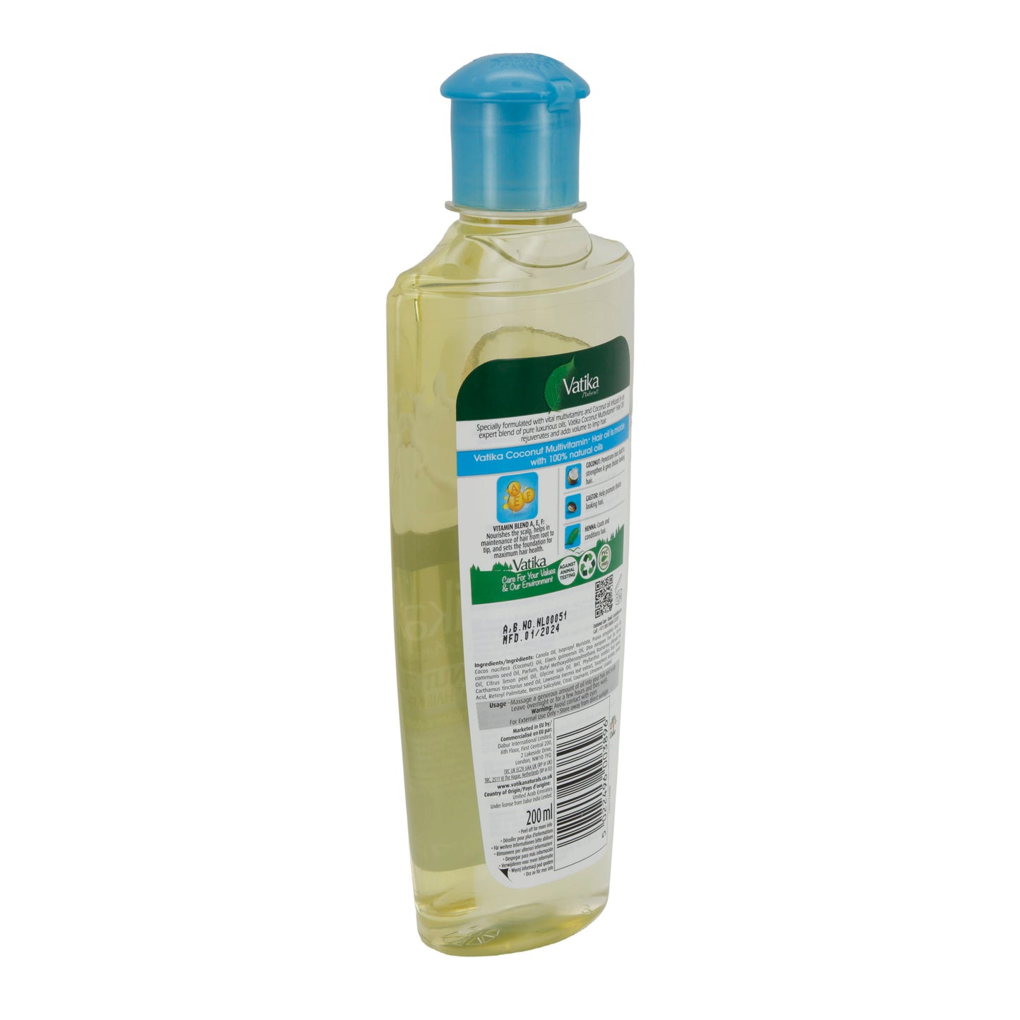 Haarolie Vatika Naturals Kokosnoot Haarolie | Intensieve Hydratatie | 200 ml