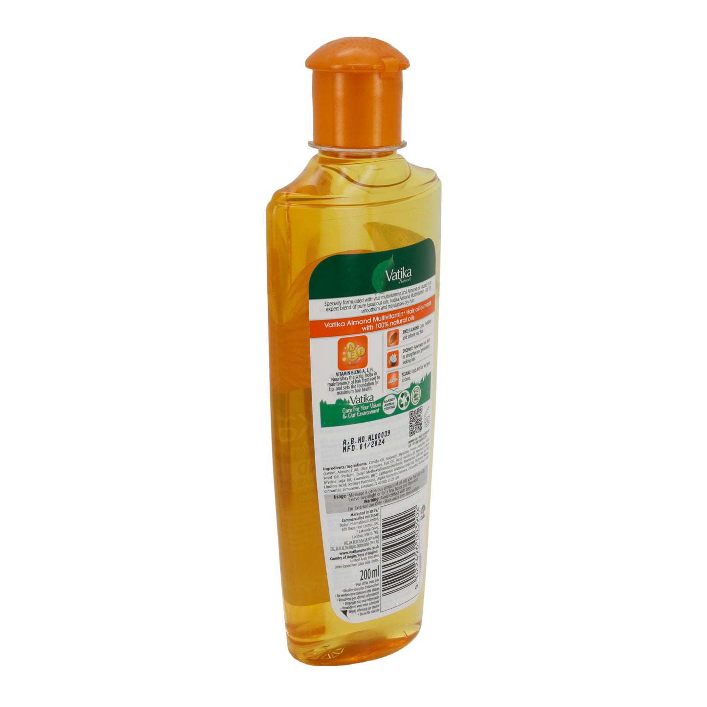 Haaröl Vatika Naturals Badem Saç Yağı | Yoğun Nemlendirme | 200 ml