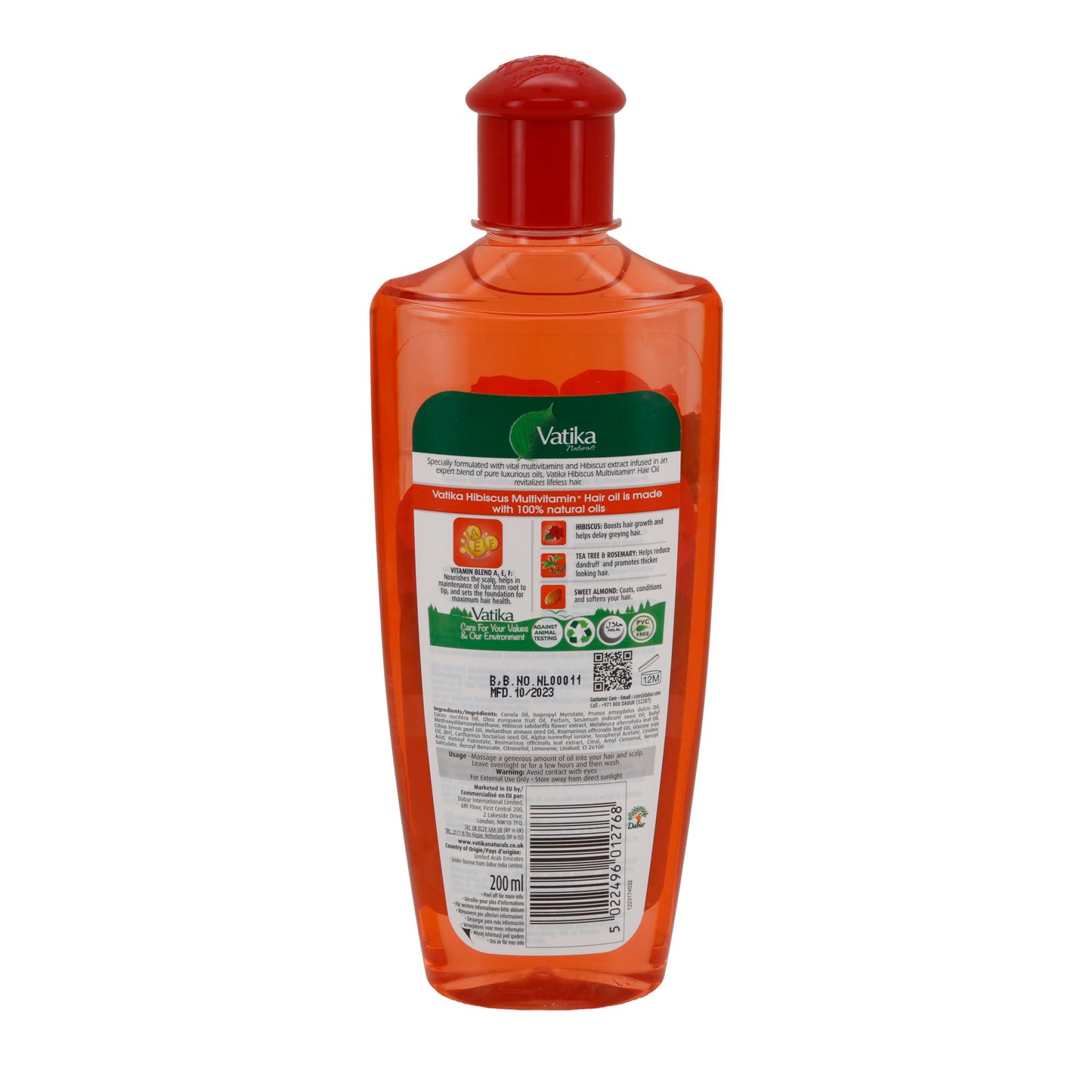 Haarverzorgingsolie Vatika Hibiscus | Multivitamine Haarolie | Intensieve Hydratatie | 200 ml