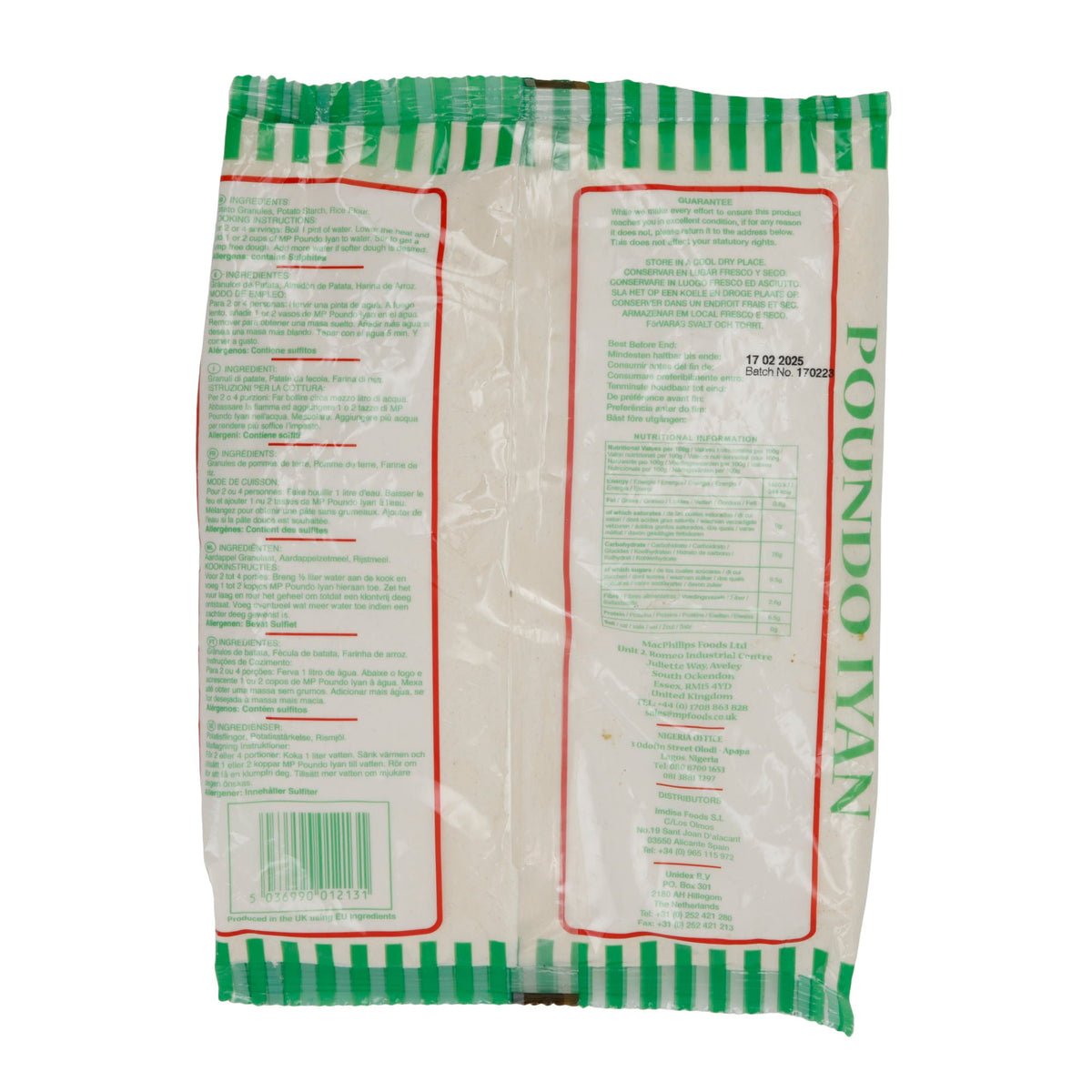 Yammischung MP Poundo Iyan | Lebensmittel | zur schnellen Zubereitung von Pounded Yam | 91 kg Packung (2 lbs) MP