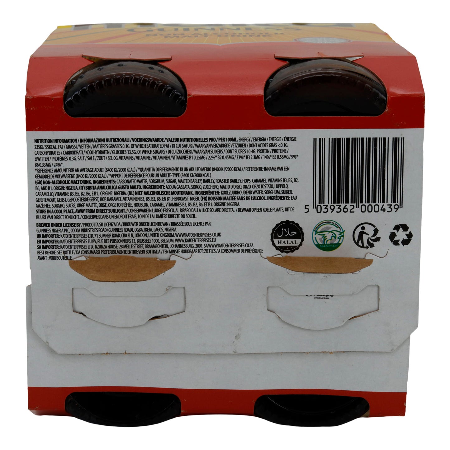 Bevanda a base di malto Malta Guinness | Bevanda | analcolica | 4×330 ml