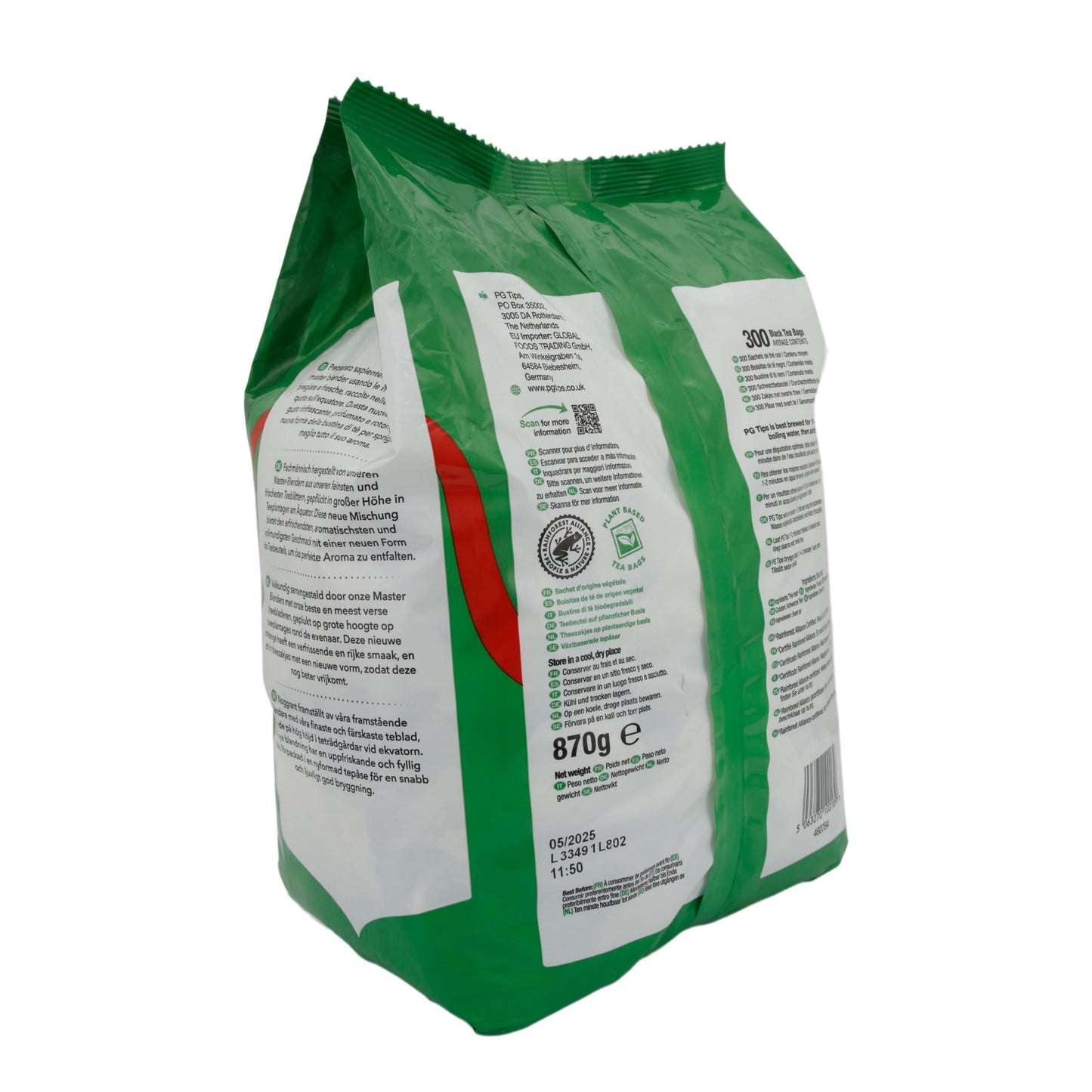 Tee PG Tips | Original Schwarzer Tee | 300 Teebeutel – Aromatisch für Ihre Teezeit | 870g