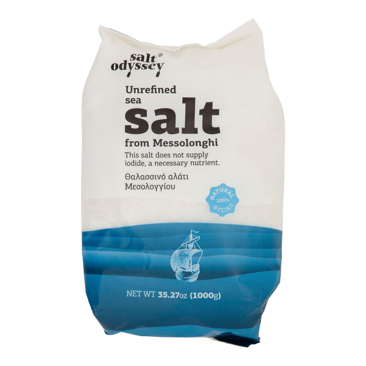 Salt Odyssey – Natur-Meersalz aus Messolonghi – 1 kg (ungejodet, unraffiniert)