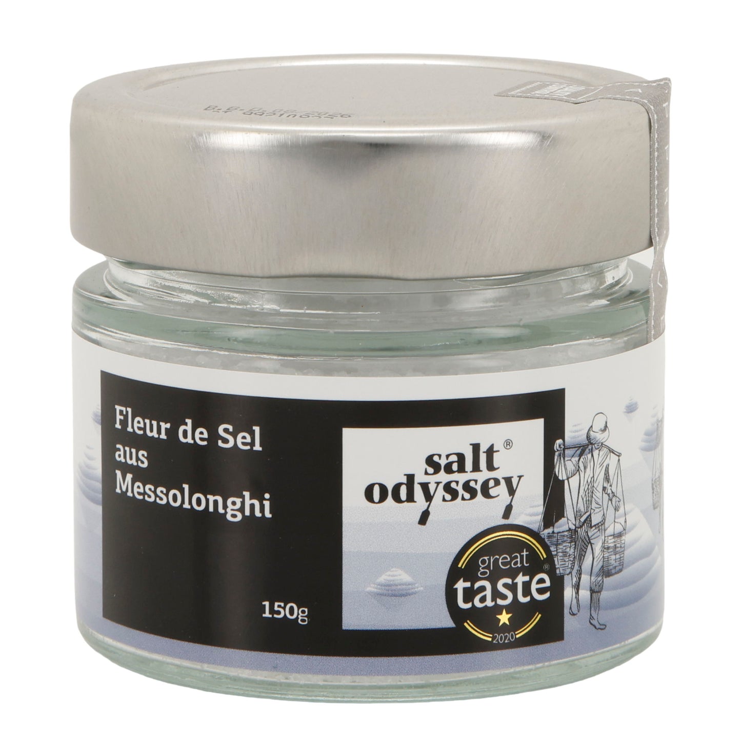 Fleur de Sel | Reines Meersalz aus Messolonghi | unraffiniert & naturbelassen | 150 g im Glas