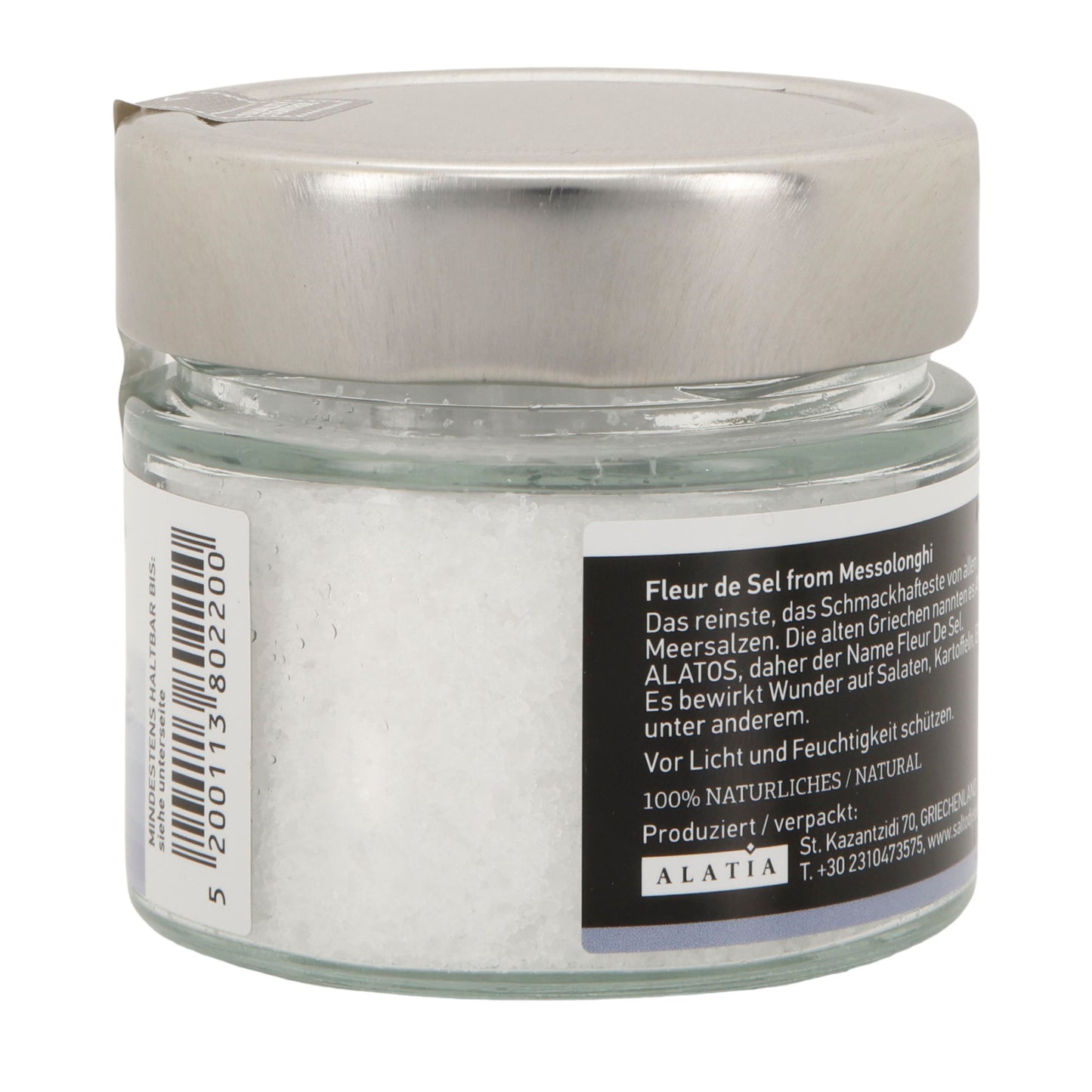 Fleur de Sel | Reines Meersalz aus Messolonghi | unraffiniert & naturbelassen | 150 g im Glas