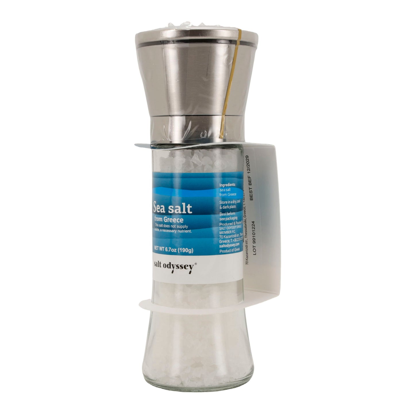 Salzmühle Salt Odyssey | Reines Meersalz grob | 100 % Natur | 190 g Mühle