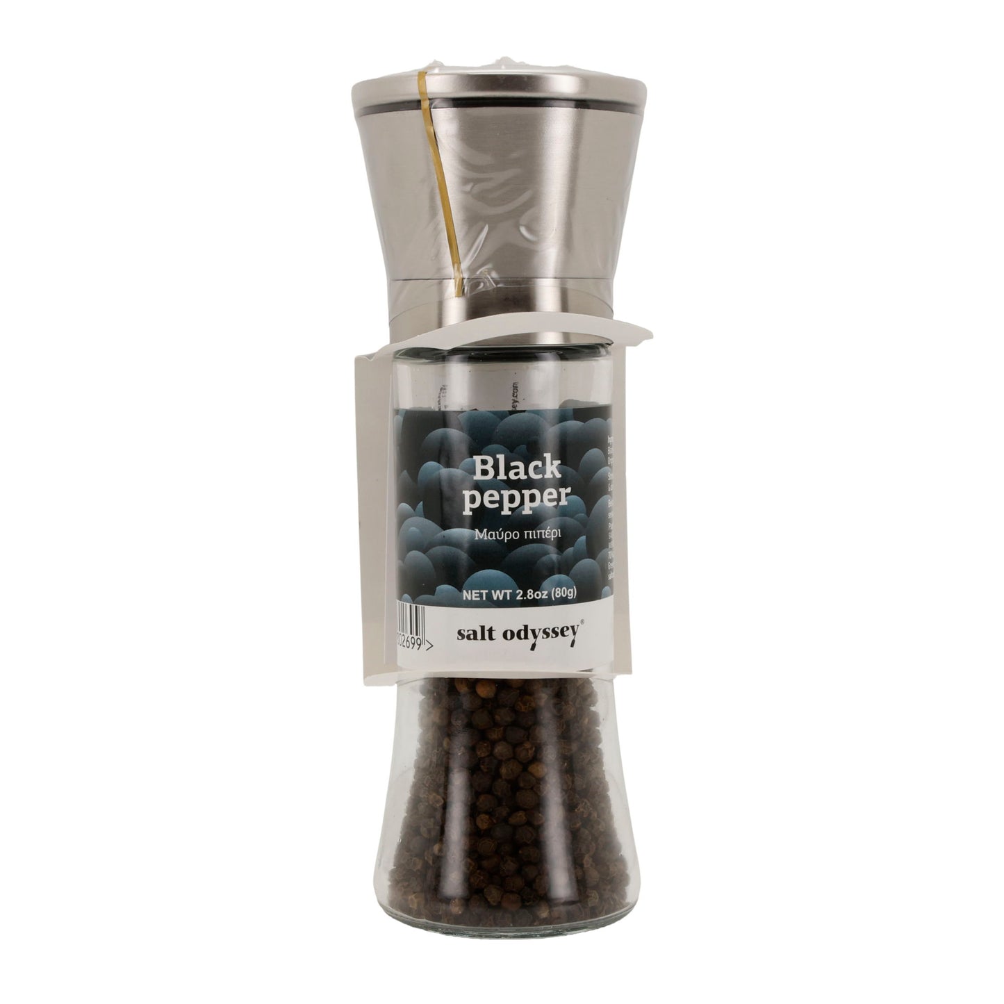 Pfeffermühle Salt Odyssey | Schwarzer Pfeffer ganz | Intensiv aromatisch | 80 g Mühle