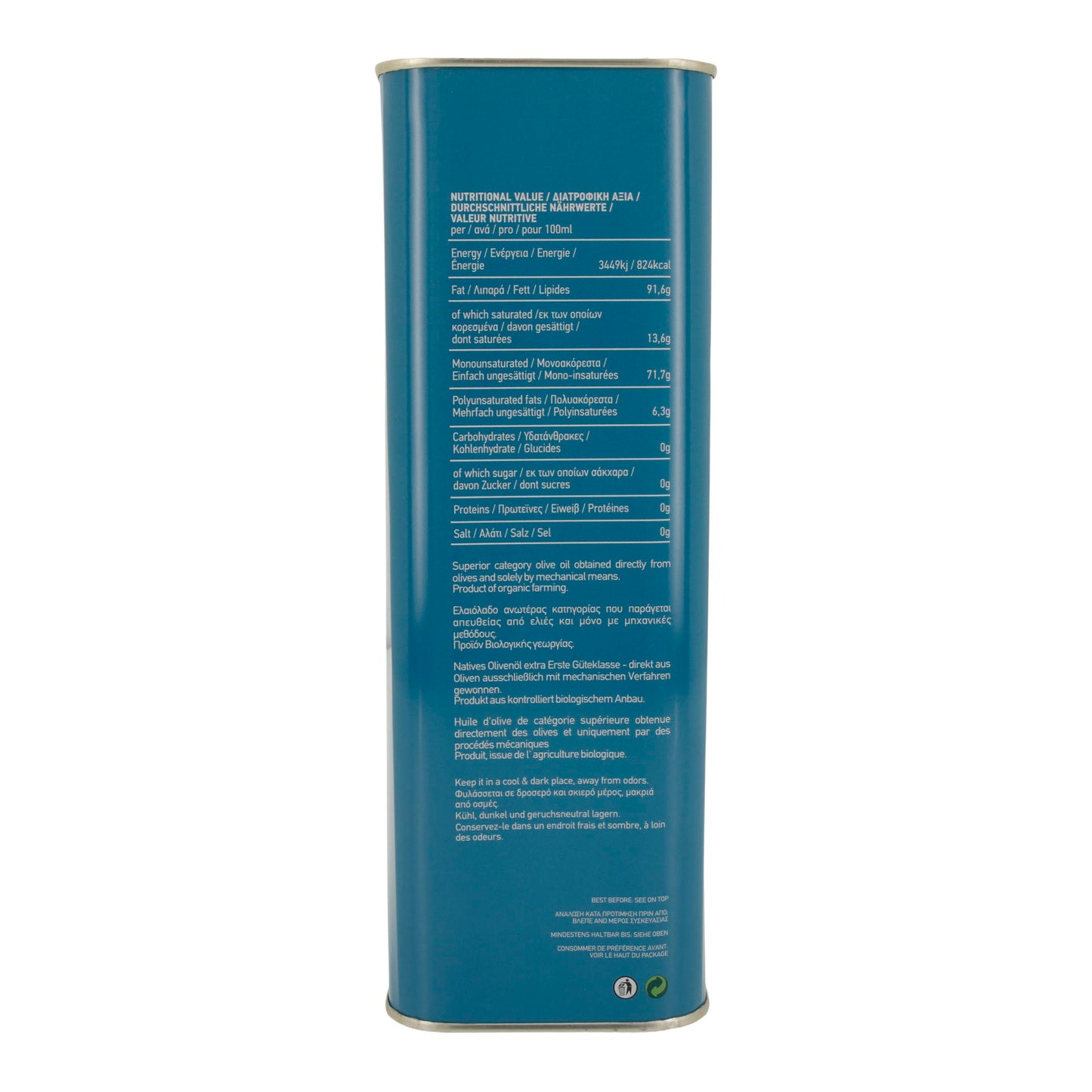 Bio-Olivenöl extra nativ | Nostalgia | Koroneiki Sorte | 3 Liter – kaltgepresst, griechisches Produkt, BIO-zertifiziert