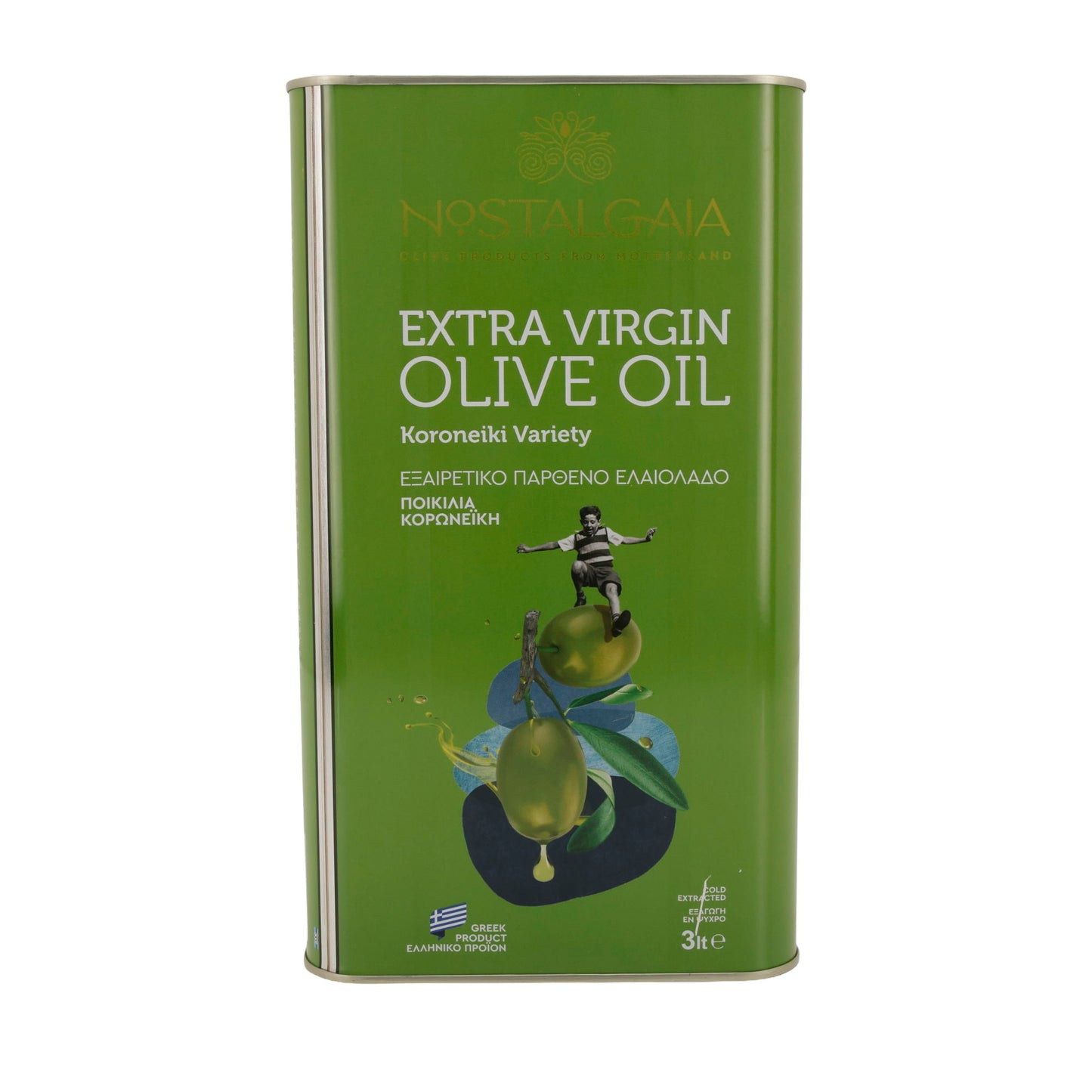 Natives Olivenöl extra | Nostalgia | Koroneiki Sorte | 3 Liter – kaltgepresst, griechisches Produkt