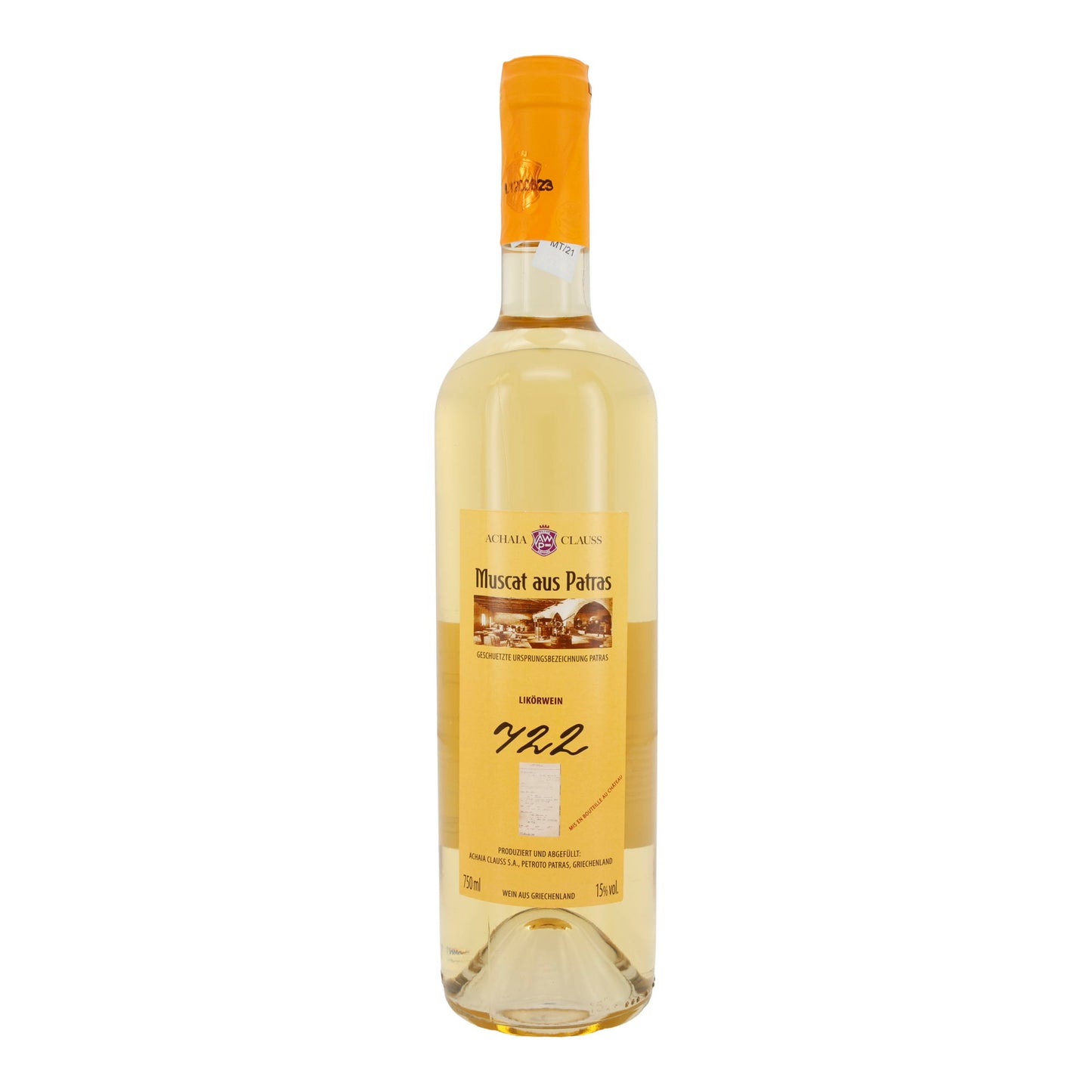 Likörwein Muscat aus Patras | Achaia Clauss | geschützte Ursprungsbezeichnung | 15 % vol. | 750 ml