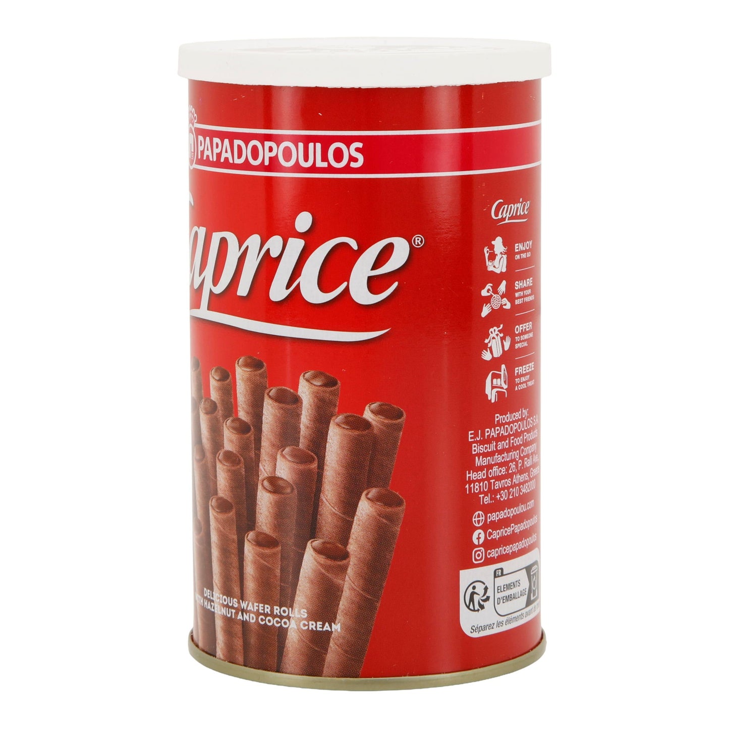 Waffelröllchen Caprice | Haselnuss-Kakao-Creme | knusprig & cremig | 115 g Karavaki
