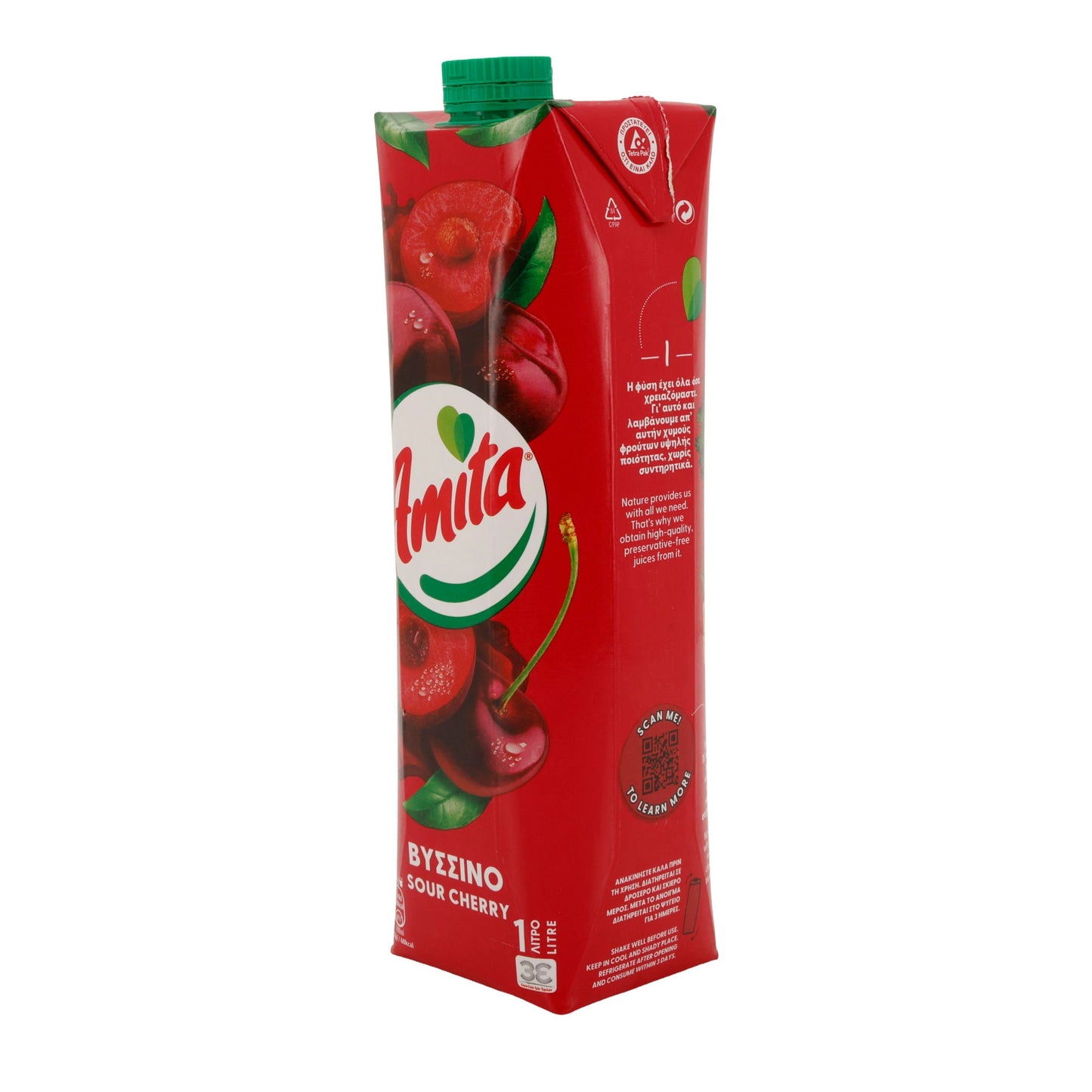 Amita | Sauerkirsch Fruchtsaftgetränk | 15 % Sauerkirschsaft, ohne Konservierungsstoffe | 1 Liter Amita